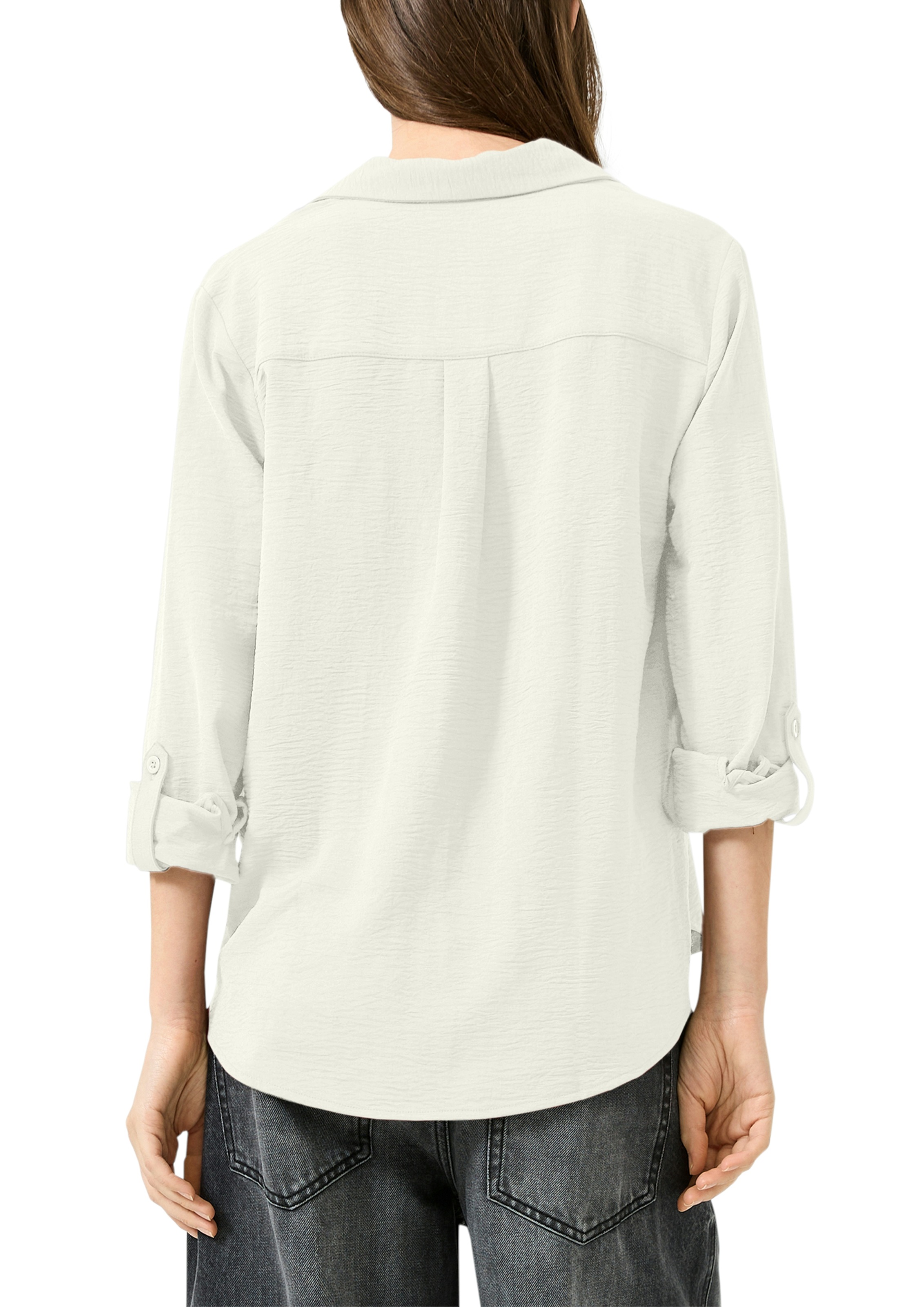 QS Langarmbluse mit Knopfleiste und Brusttaschen günstig online kaufen