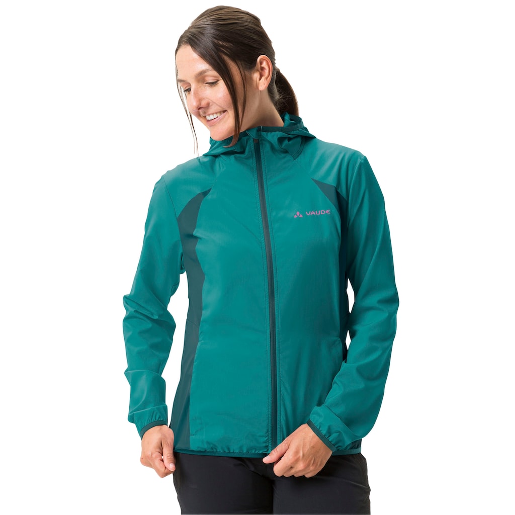 VAUDE Funktionsjacke »WOMEN'S QIMSA AIR JACKET«, (1 St.), mit Kapuze, Winddicht & Wasserabweisend & Atmungsaktiv