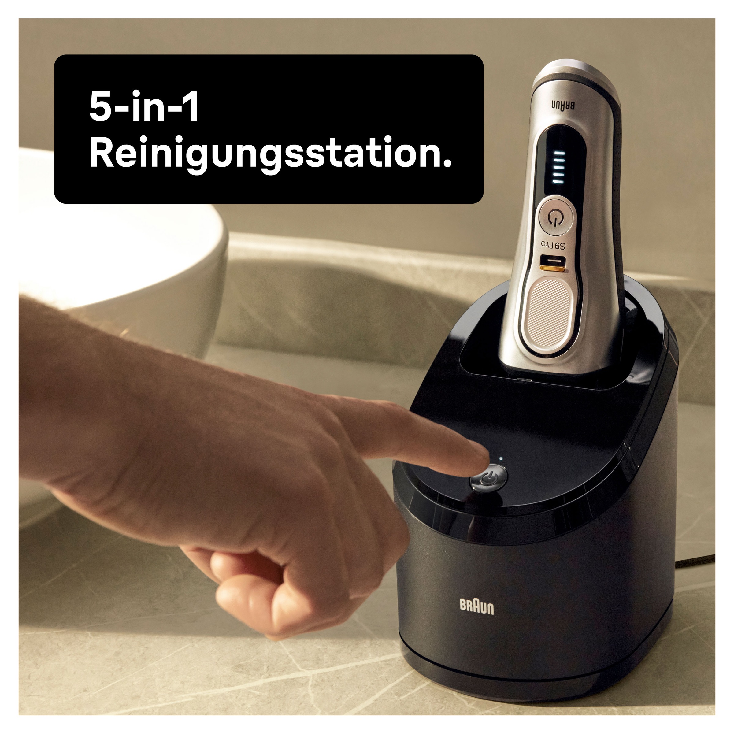 Braun Elektrorasierer »Series 9 Pro 9496cc«, 5-Stufen-Reinigungs- und Ladestation, 1 St. Aufsätze, Wet&Dry, 4+1 Scherkopf