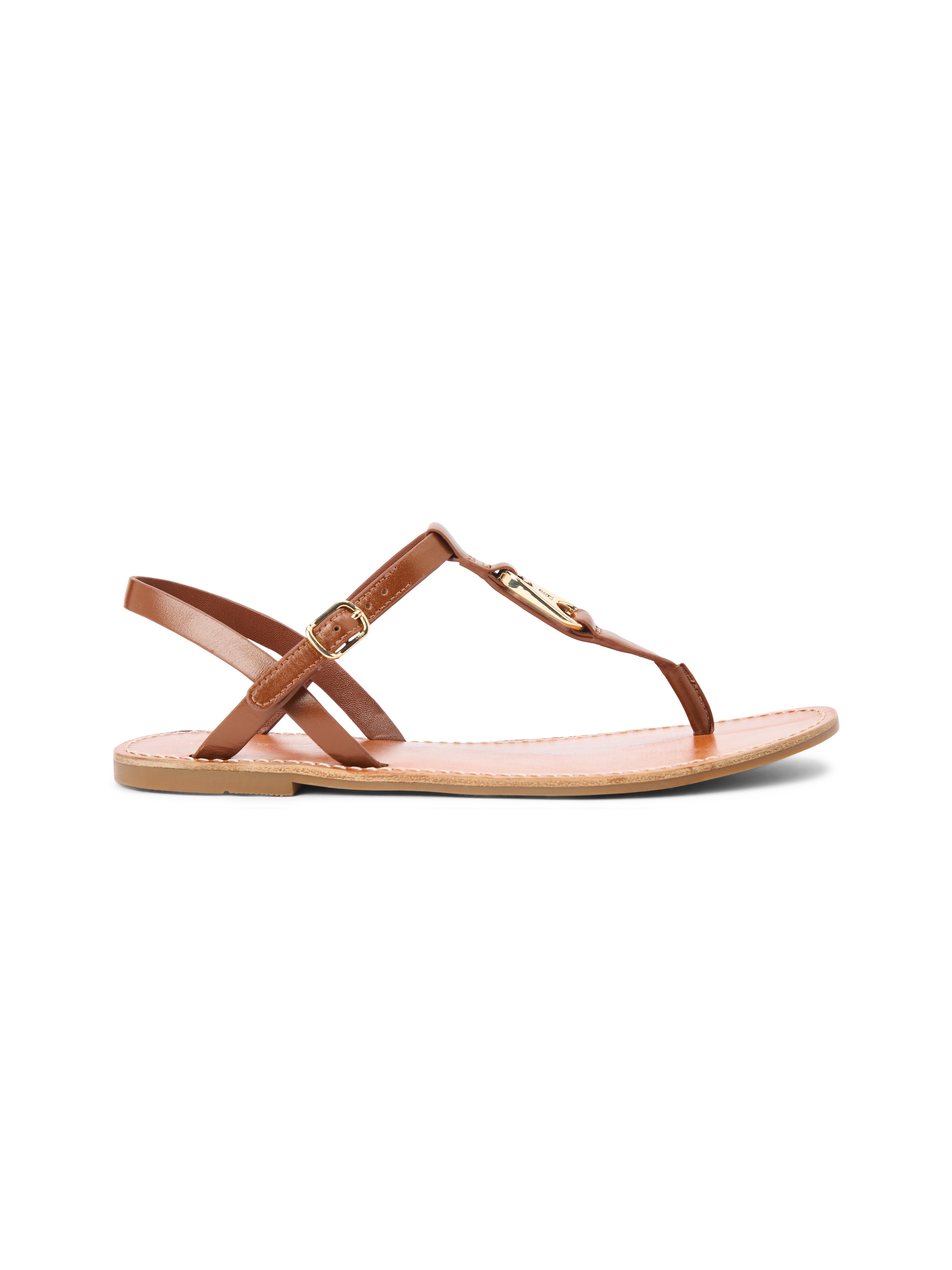 Tommy Hilfiger Riemchensandale »LEATHER THONG SANDAL«  Sommerschuh, Sandalette mit Schmucklogo