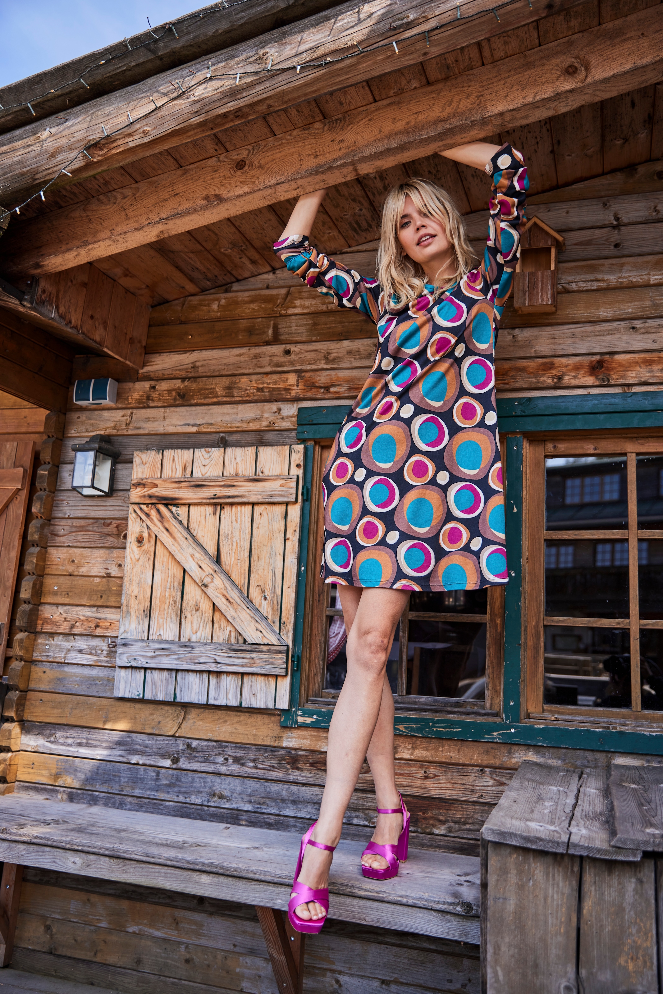 Aniston SELECTED Jerseykleid, in leichter BAUR - KOLLEKTION NEUE | A-Linien-Form für kaufen