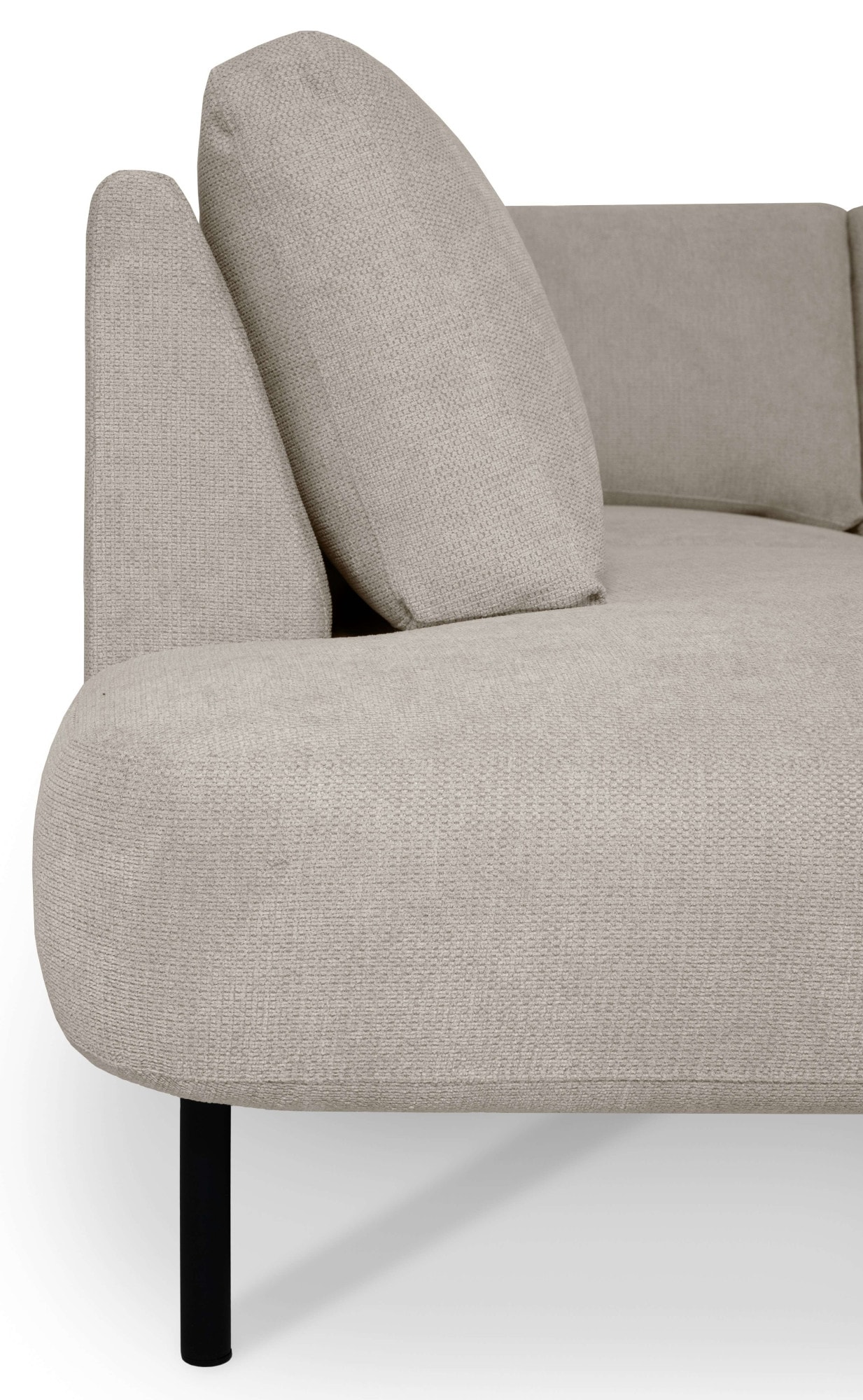 Places of Style Wohnlandschaft »Cesola«, in weichem Chenille-Stoff, Breite 327 cm, mit schwarzen Metallfüßen