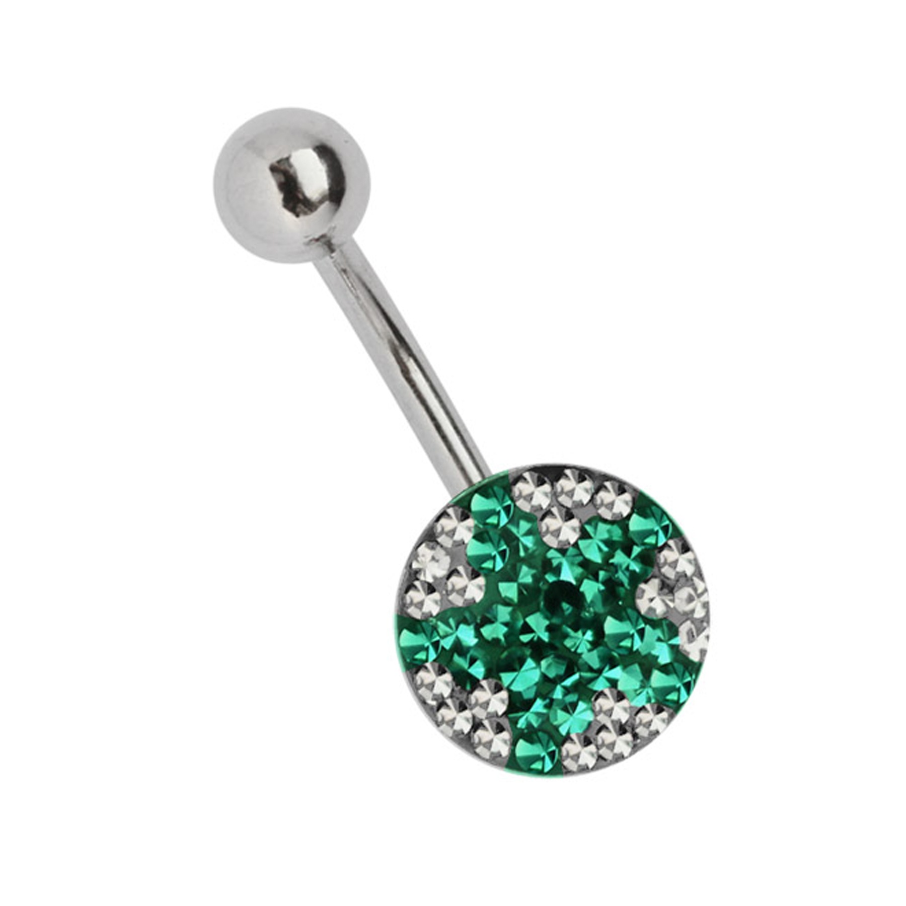 ADELIA ́S Damen Bauchnabelpiercing "Piercing Bauchnabelpiercing", onesize, grün, Chirurgiestahl, Piercings, Mit Stern-Design zweifarbig