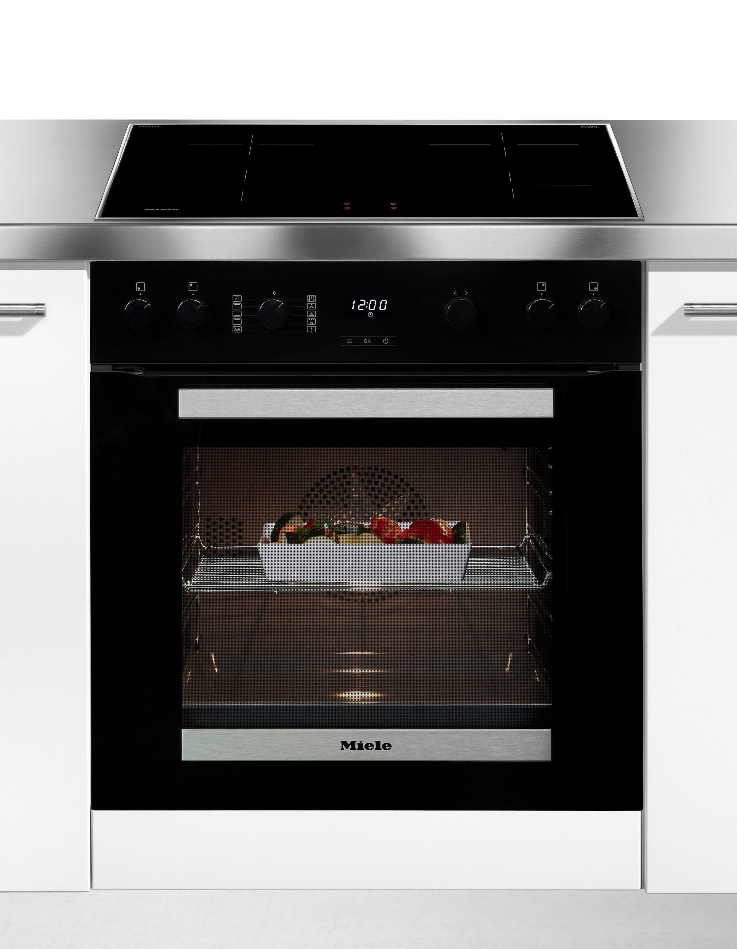 Miele Induktions Herd-Set »H2455I D OBSW/EDST-LOOK mit KM 7061 F«, H2455I D OBSW/EDST-LOOK + KM 7061 F