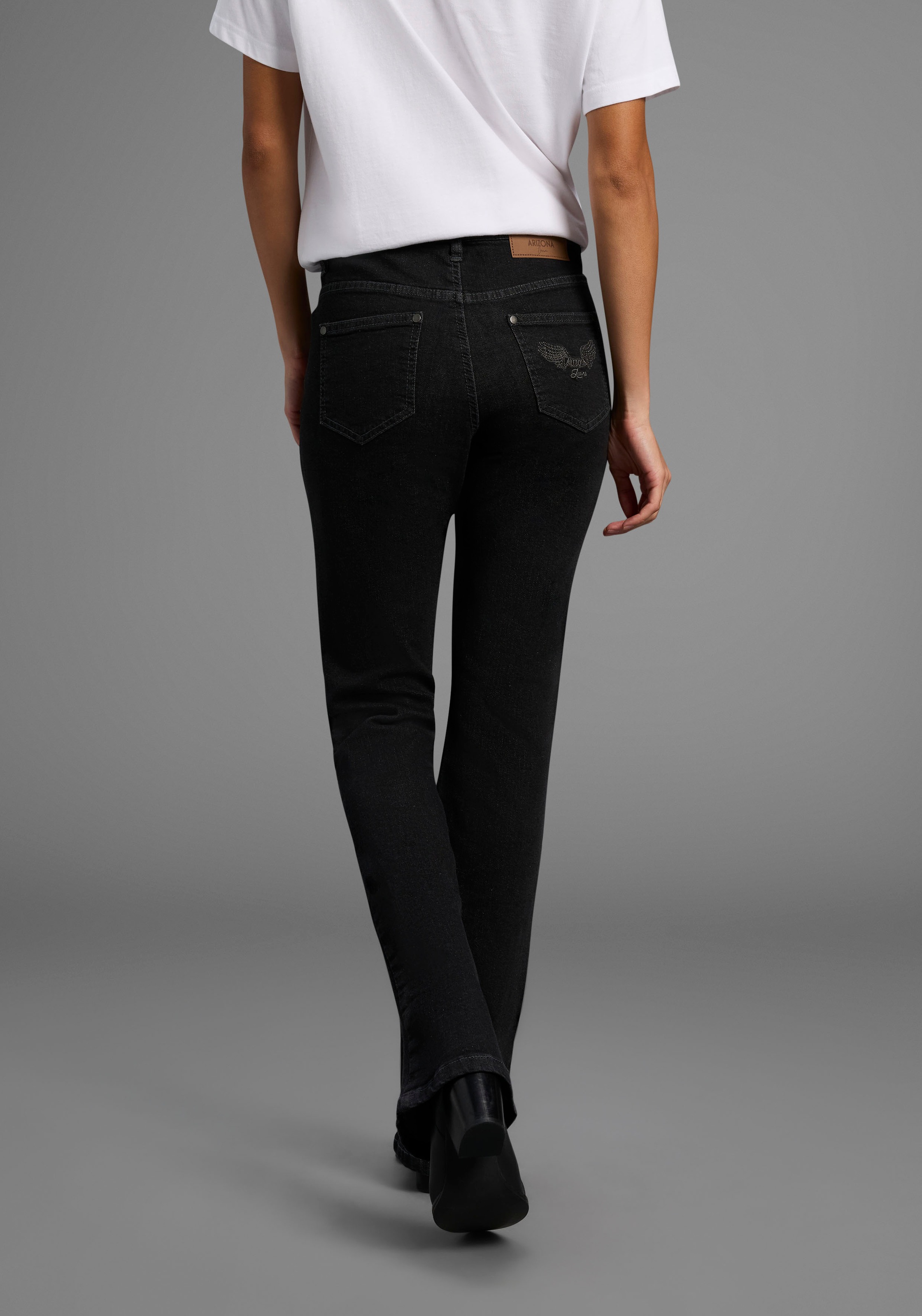 Arizona Bootcut-Jeans "Comfort-Fit" ausgestellte Beinform, mit Eingrifftasc günstig online kaufen
