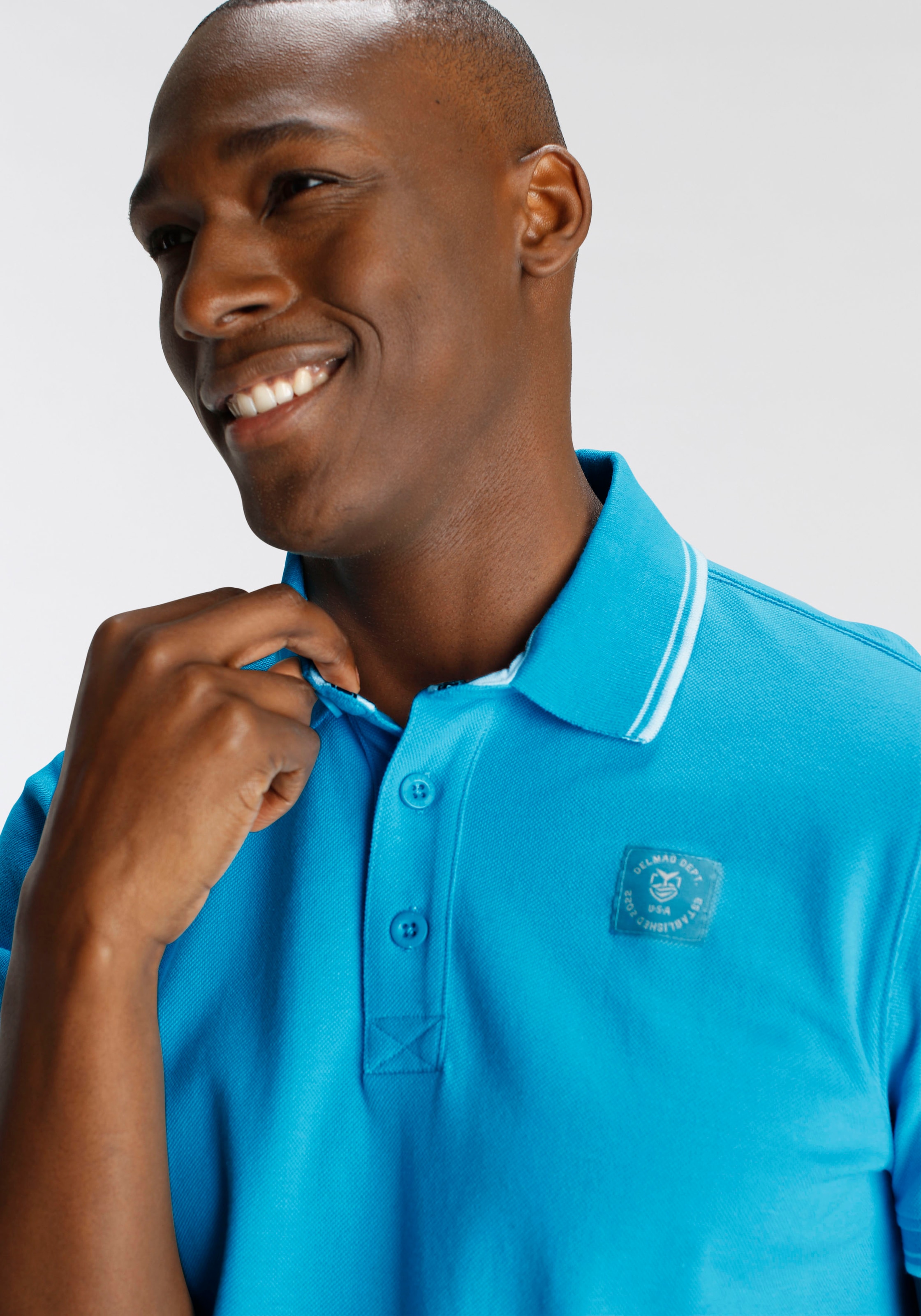 DELMAO Poloshirt, mit modischem Brustlabel - NEUE MARKE!