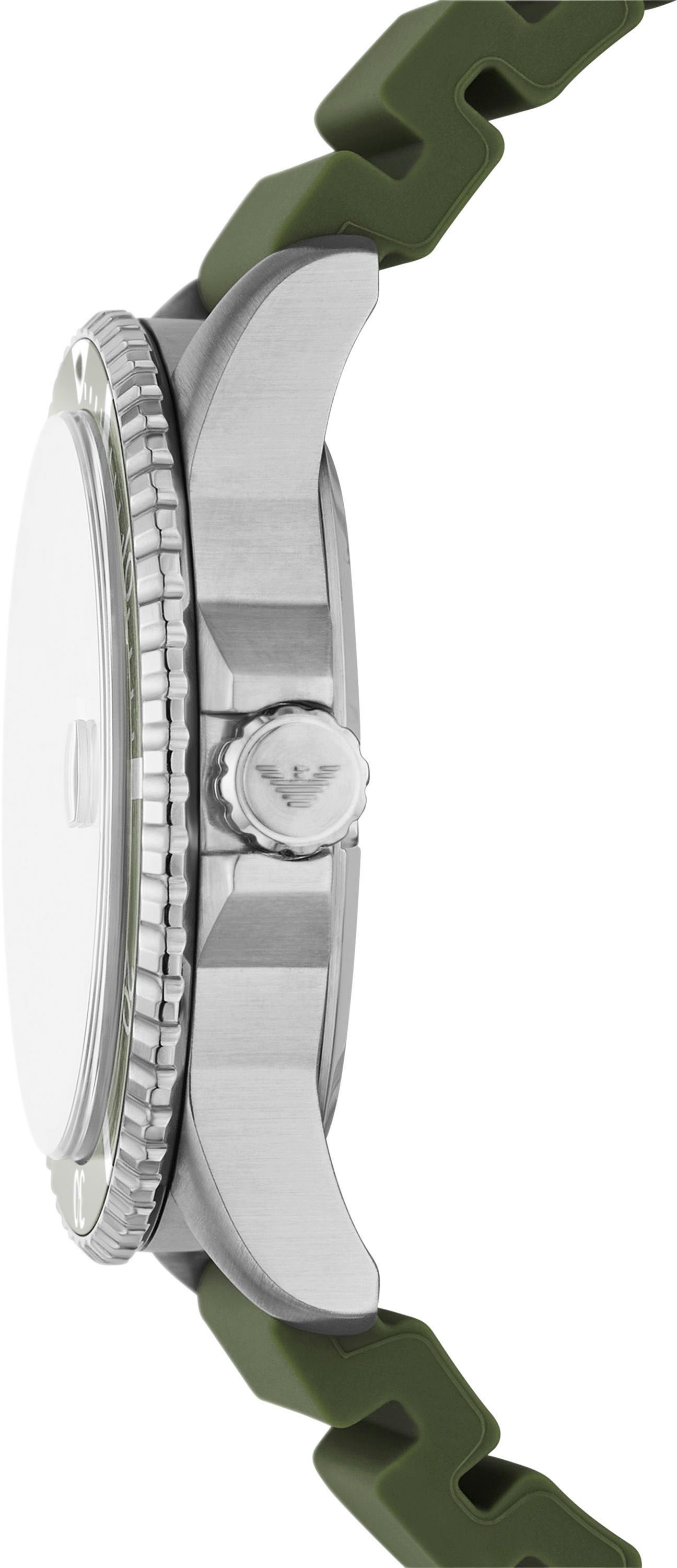 Emporio Armani Quarzuhr, Armbanduhr, Herrenuhr, Damenuhr, Silikonarmband, analog, Tag