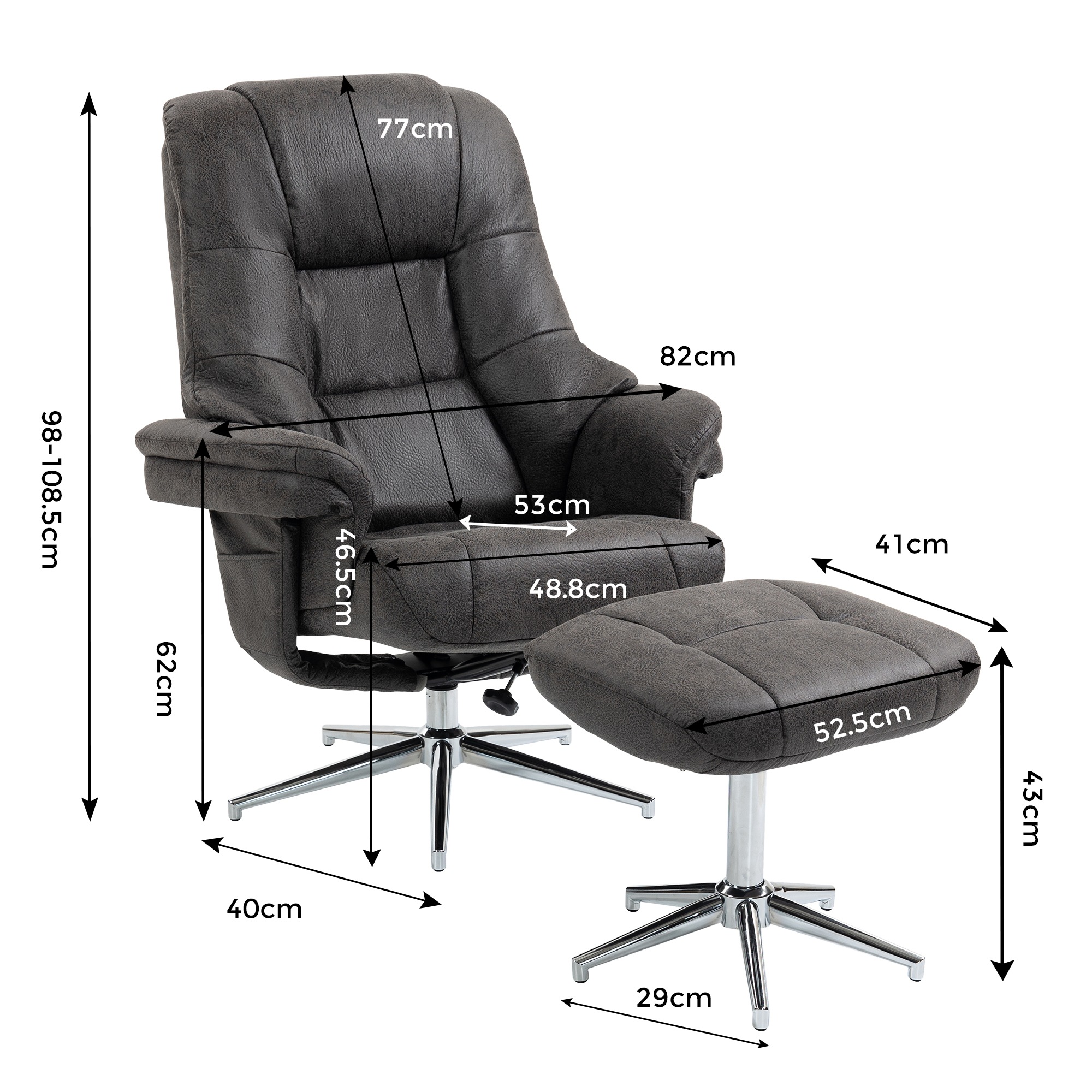 Duo Collection TV-Sessel »Burnaby« mit Hocker und Relaxfunktion, 360 Grad drehbar