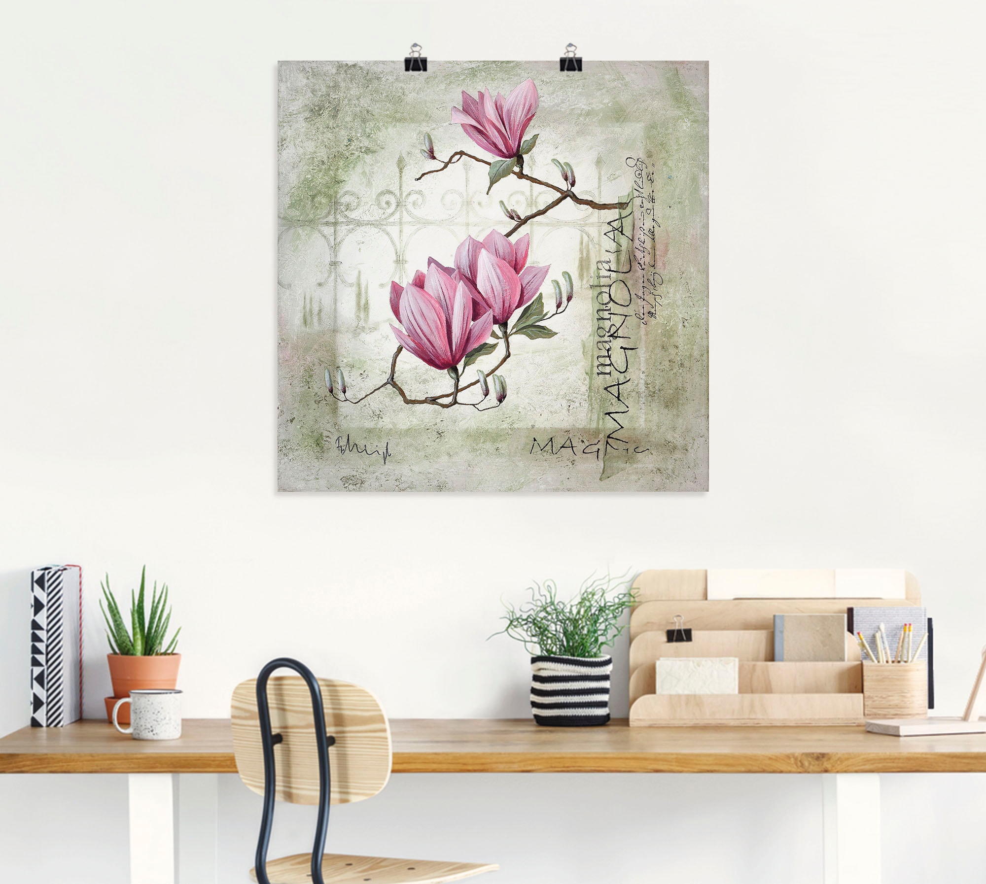 Artland Wandbild »Pinke Magnolie«, Blumen, (1 St.), als Leinwandbild, Poster, Wandaufkleber in verschied. Größen