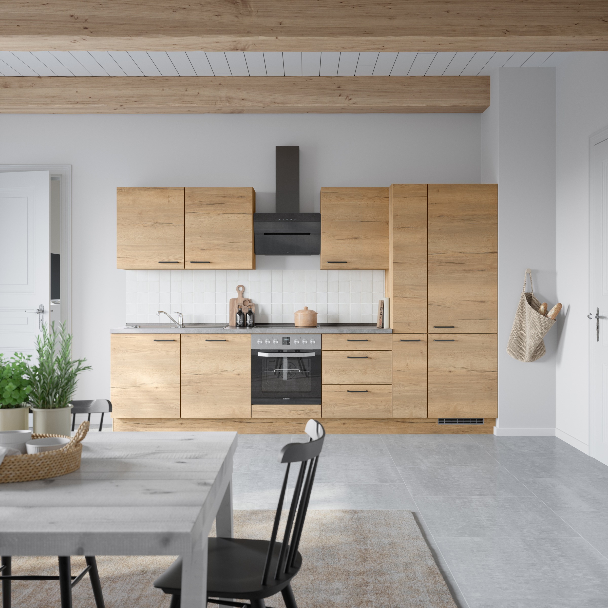 nobilia® Küchenzeile »"Structura II"«, vormontiert, Ausrichtung wählbar, Breite 330 cm, wahlw. mit E-Geräten