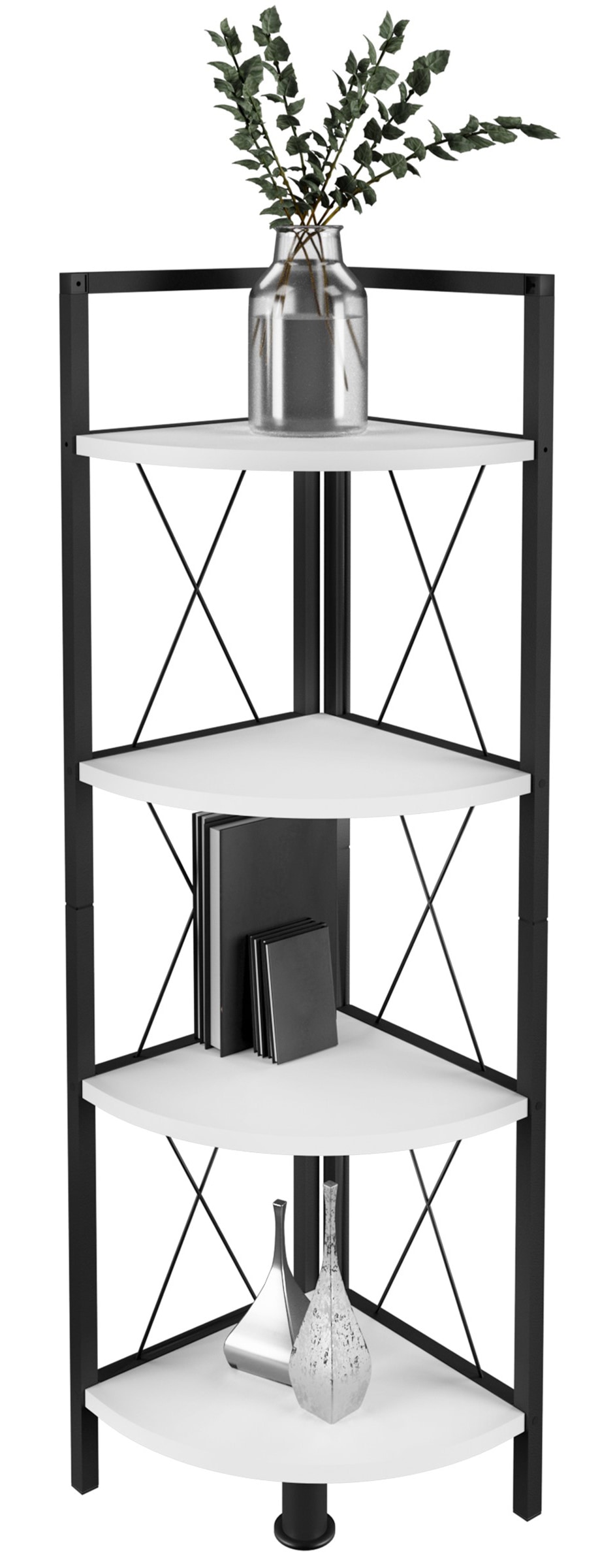 VCM Standregal "VCM Holz Metall Eckregal Aufbewahrung Stand Regal Bücherreg günstig online kaufen