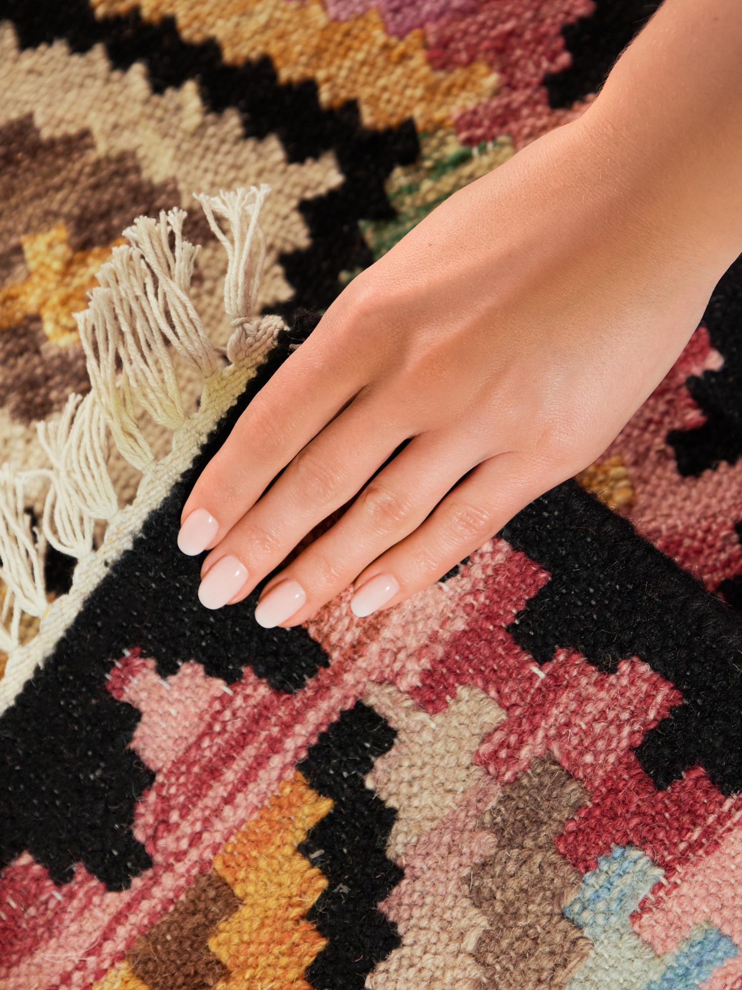 HANSE Home Teppich »Kelim Zara«, rechteckig, 3 mm Höhe, Wolle, Baumwolle, Natur, Handgewebt, orientalisch, Boho, traditionell