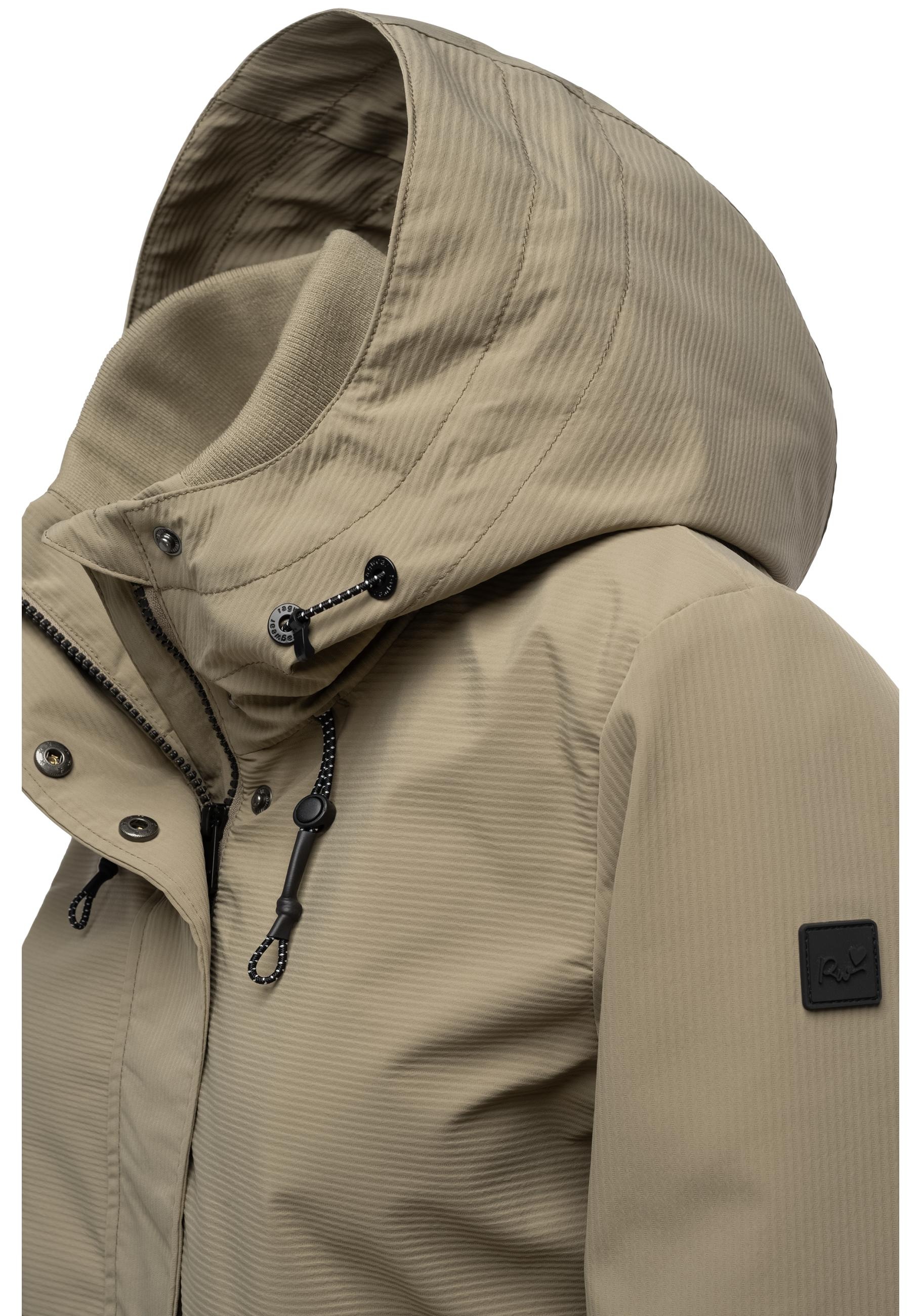 Ragwear Outdoorjacke »Sunniva B«, mit Kapuze, Übergangsjacke wasserdicht mit feiner Rillenstruktur