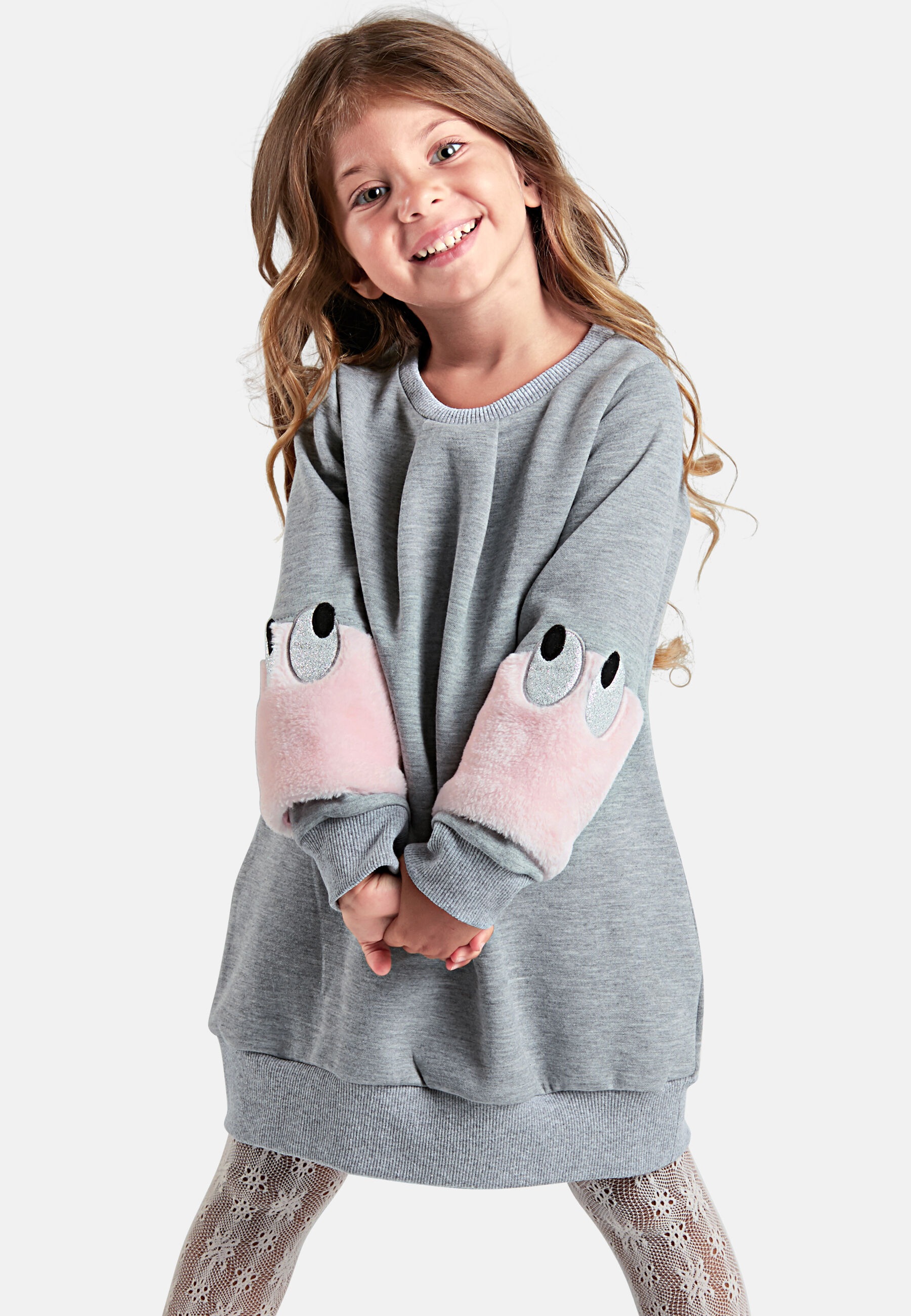 Denokids Megzta suknelė »Fluffy« su Plüschärmel...