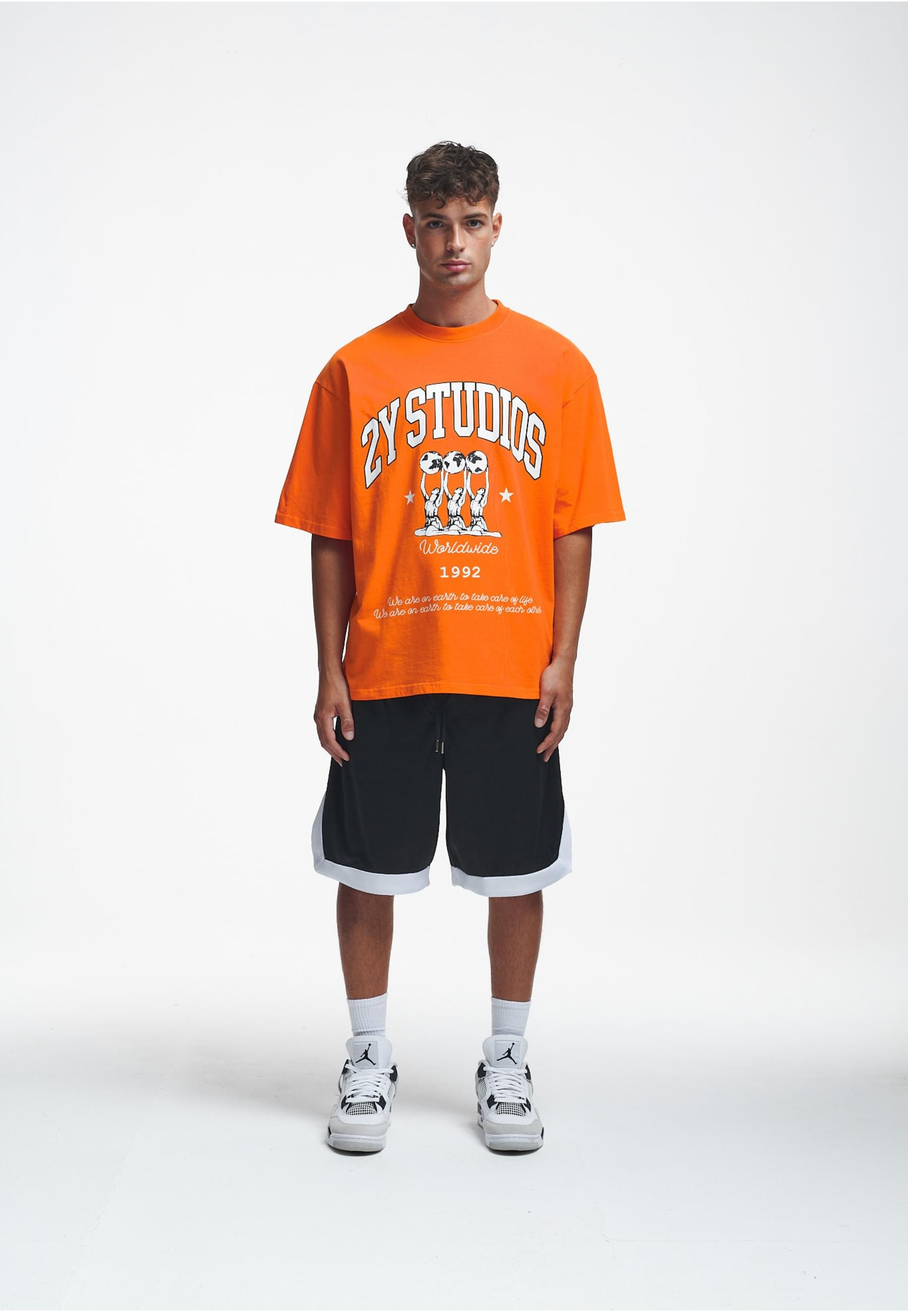 2Y Studios T-Shirt »2Y Studios Herren 2Y Globus Oversize Tee«, (1 tlg.)