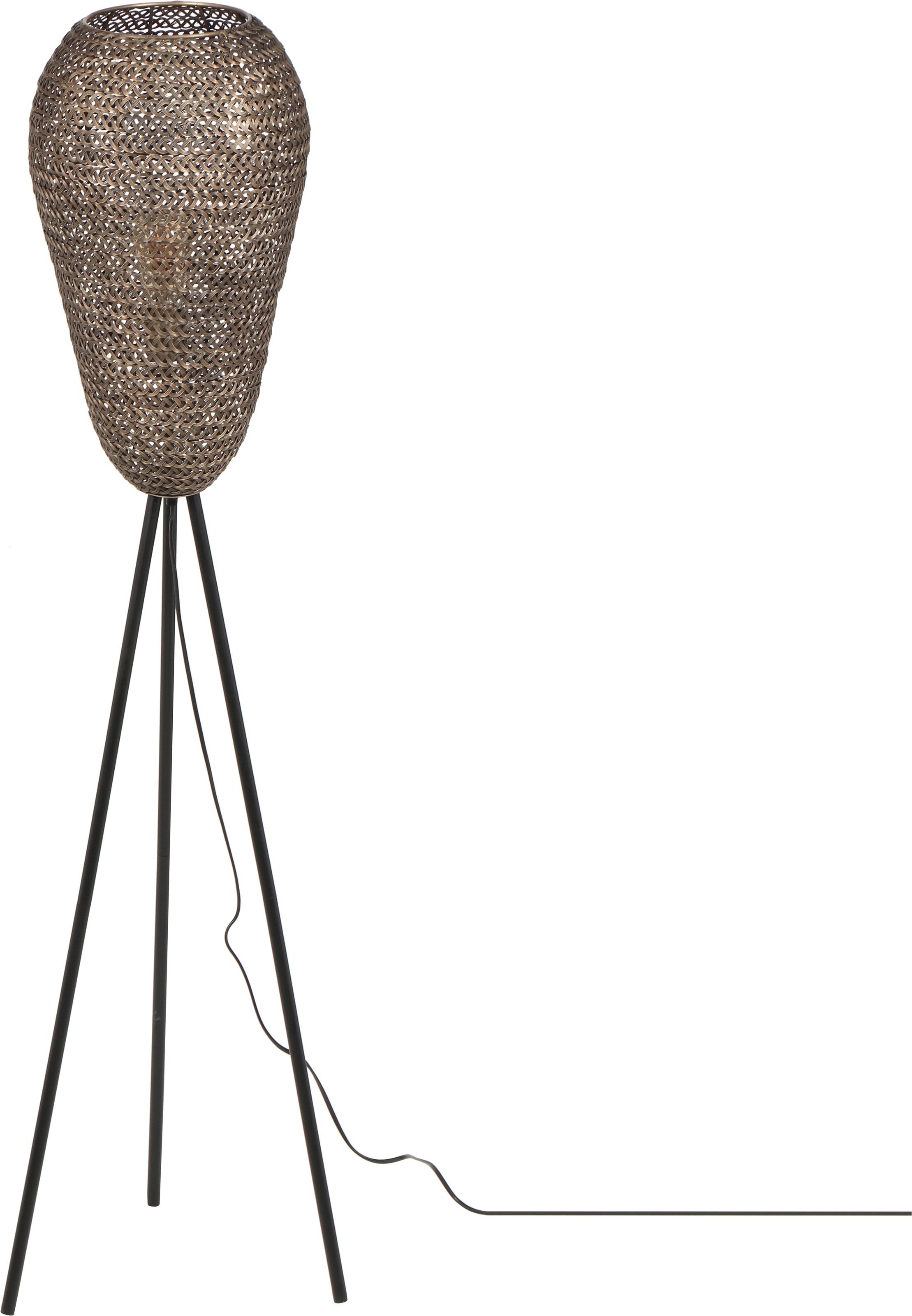 TRIO Leuchten Stehlampe »ZIVA, Vintage Stehleuchte Wohnzimmer Ø 43cm Höhe 140cm« E27 1 Stk. warmweiß - kaltweiß Lampenschirm aus Draht-Geflecht, exkl 1x E27 max 10W
