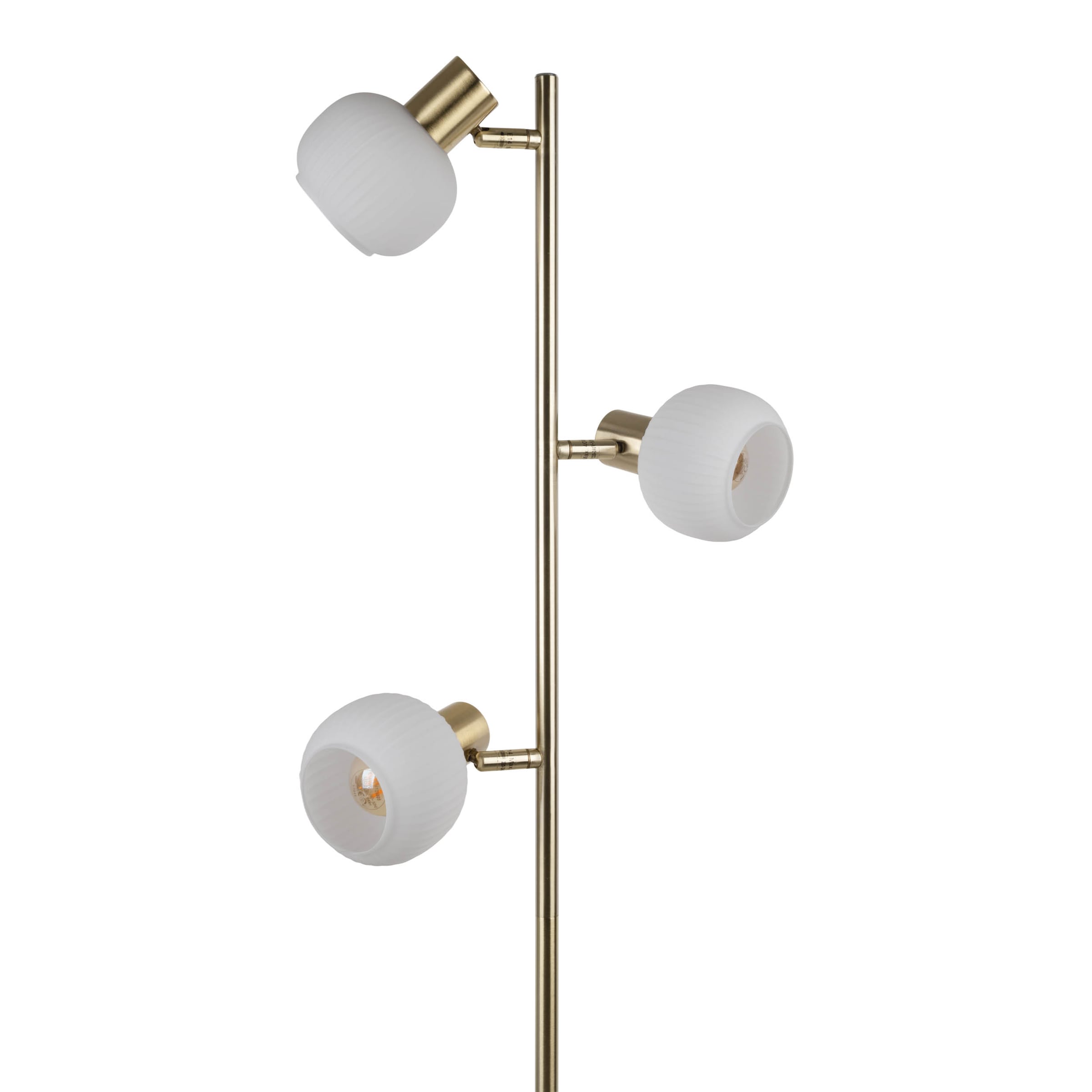 näve Stehlampe »Learta« E14 1 Stk. 3er Spot, exkl. 3x E14, messing matt, Glasschirme weiß opal, H: 154cm