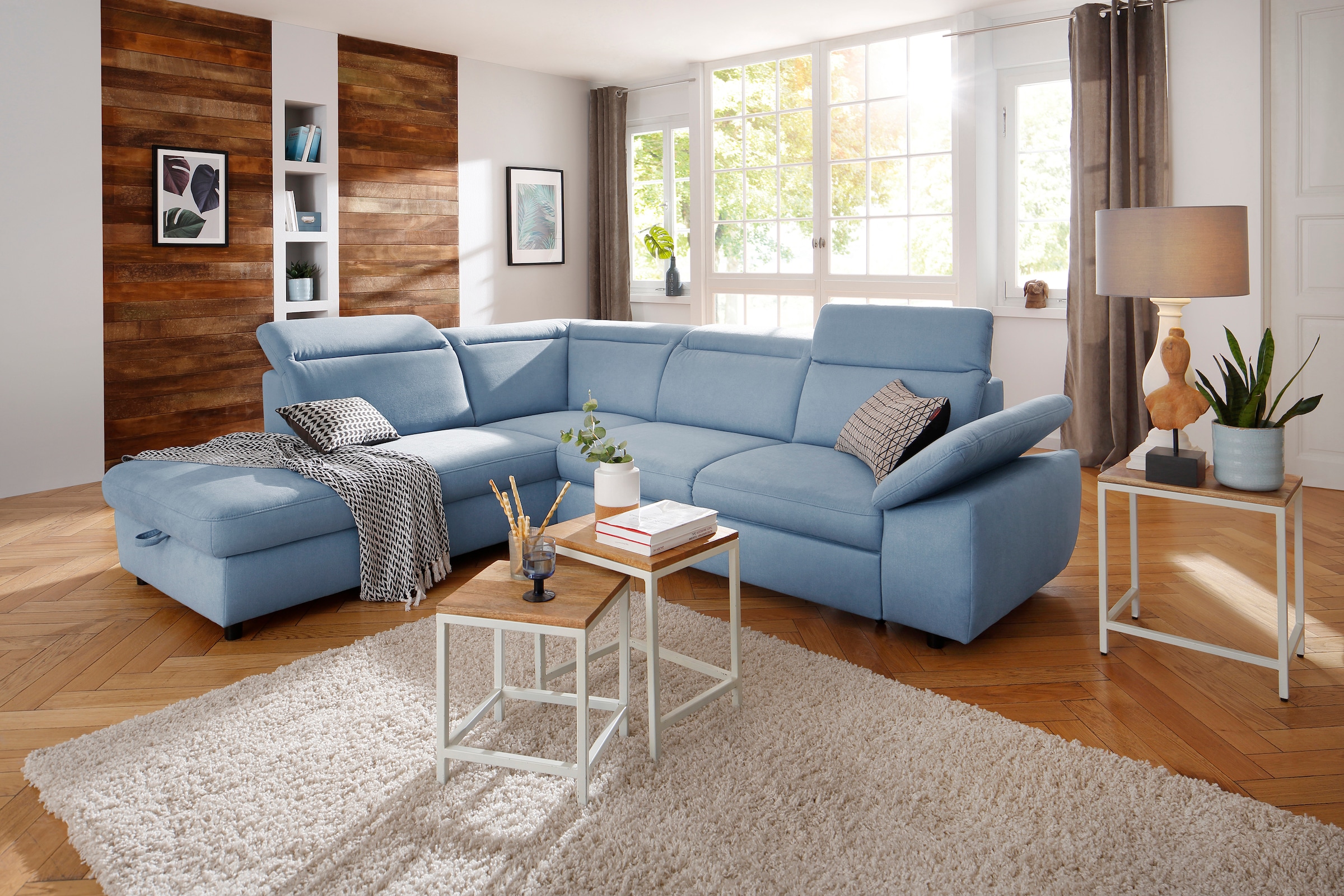 Home affaire Ecksofa "Mauritius L-Form" mit Ottomane, mit Kopfteil- und Arm günstig online kaufen