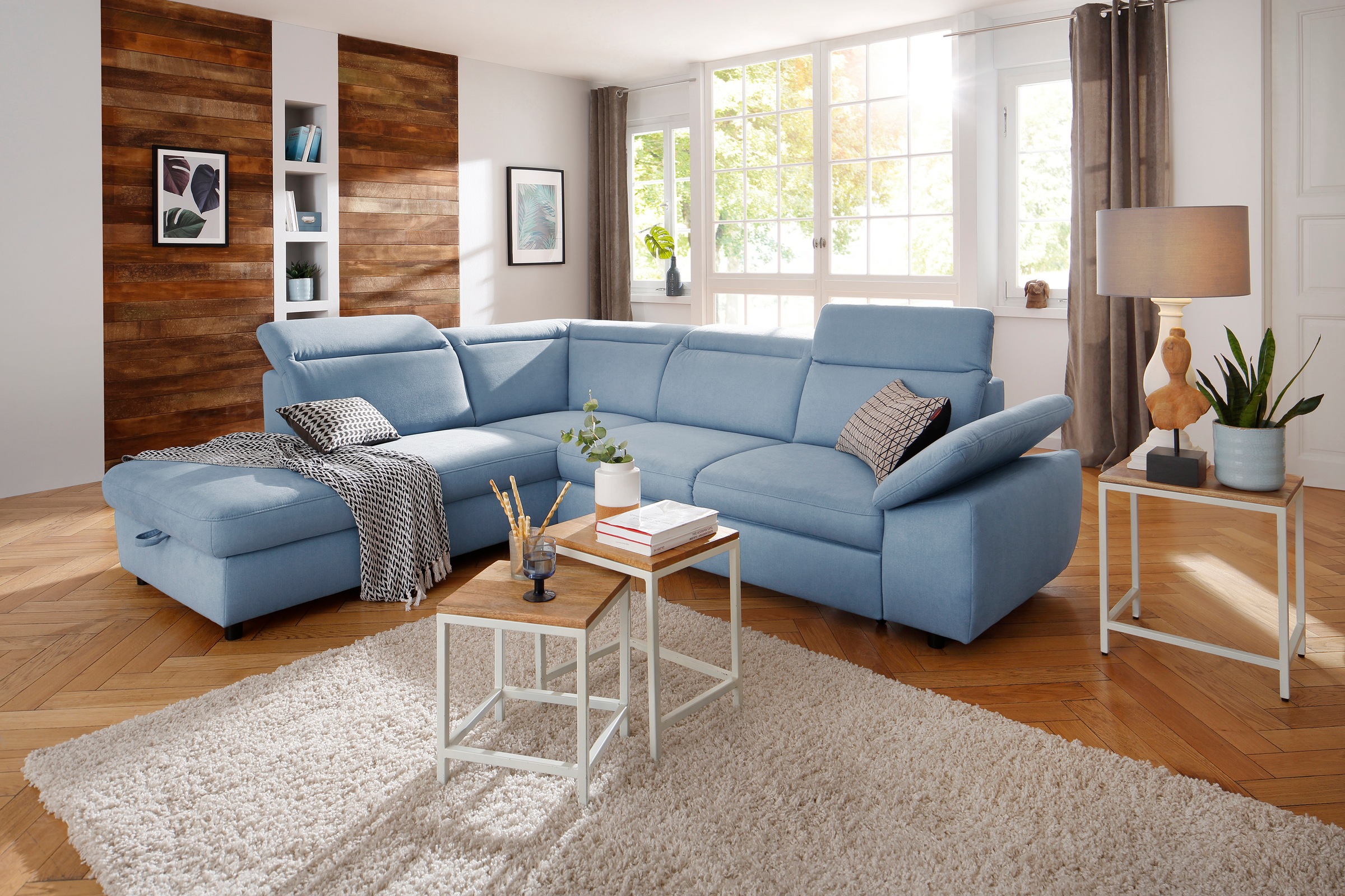 OTTO home Ecksofa "Mauritius L-Form" mit Ottomane, mit Kopfteil- und Armlehnverstellung