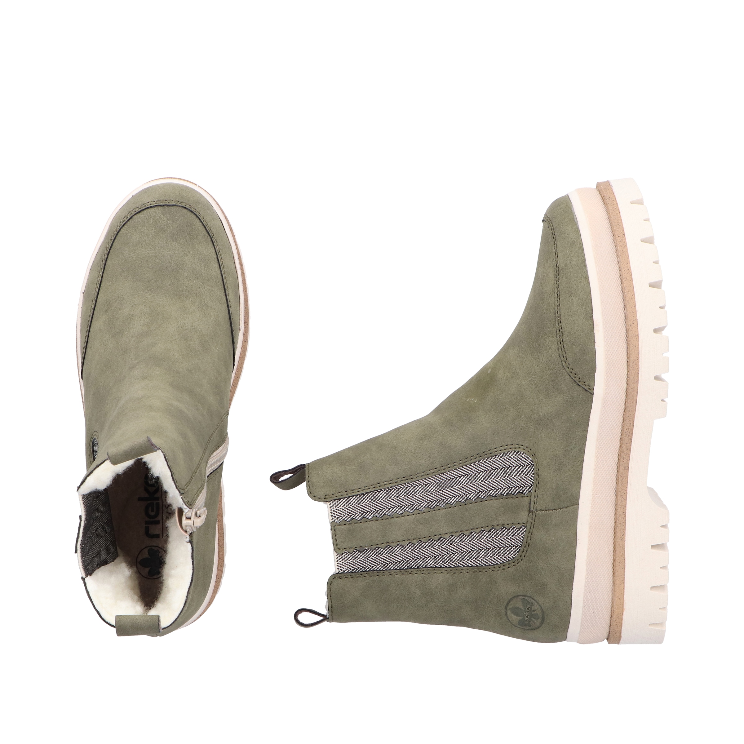 Rieker Chelseaboots, Plateauboots, Winterboots mit Anziehlaschen, Warmfutter