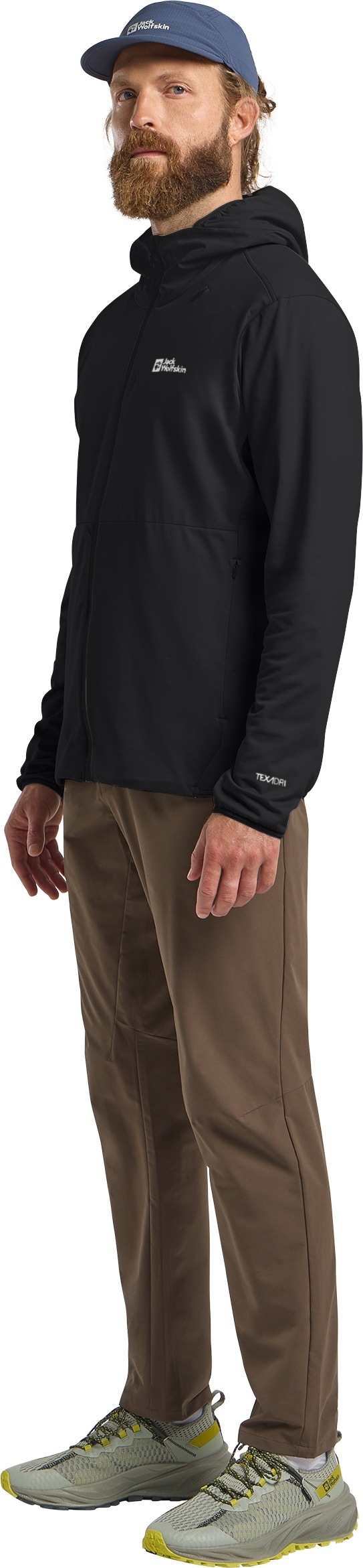 Jack Wolfskin Kapuzenfleecejacke »PRELIGHT TRAIL HOODY M«, mit Kapuze