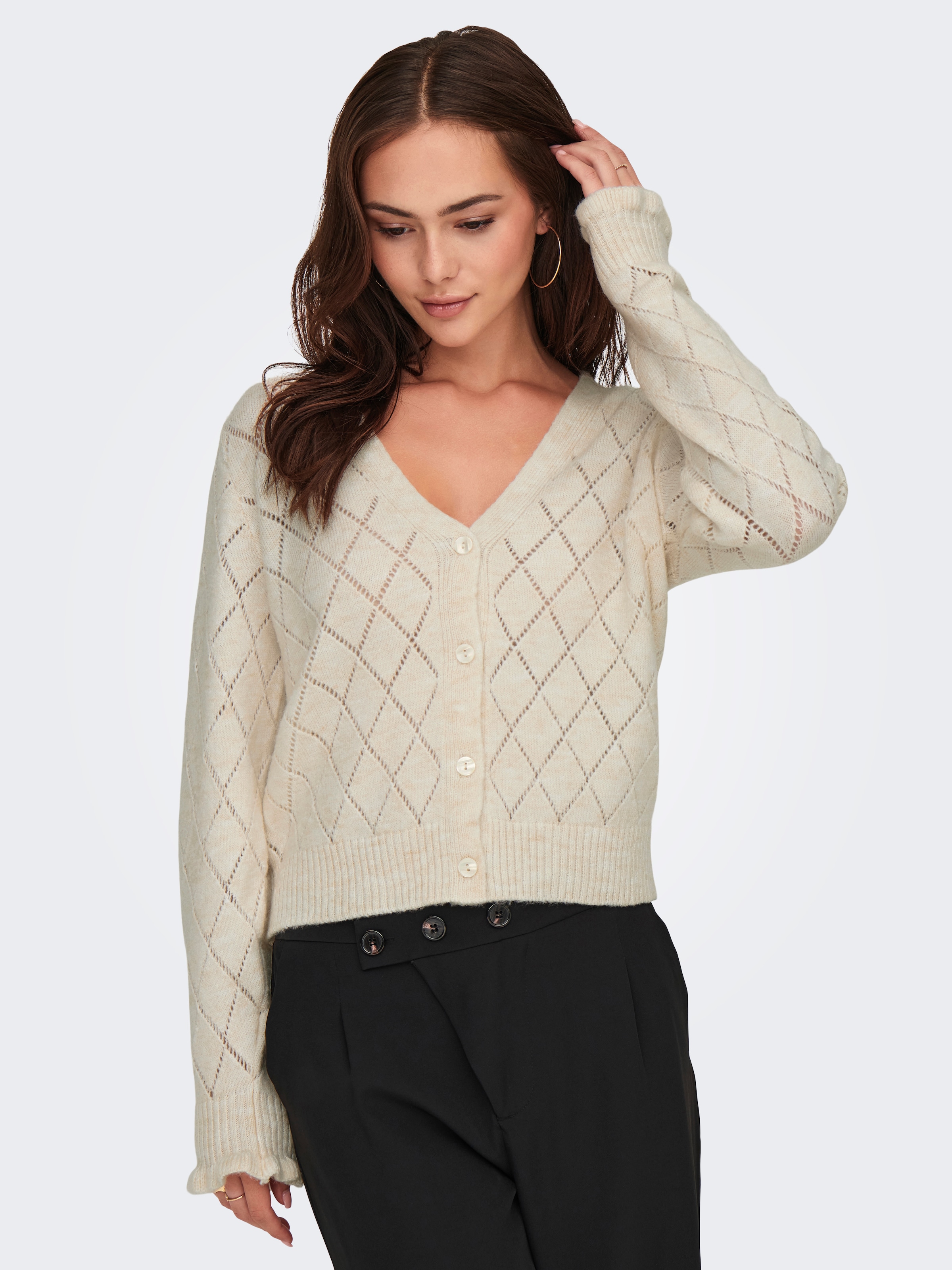 JDY Strickjacke "JDYLETTY L/S V-NECK STRUC CARDI KNT NOOS" günstig online kaufen