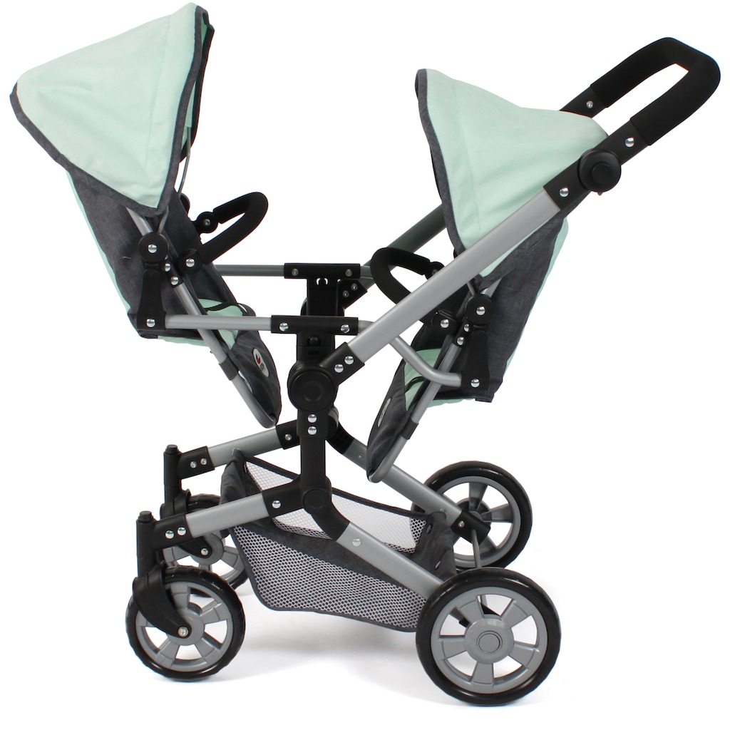 CHIC2000 Puppen-Zwillingsbuggy »Linus Duo, Grau-Mint«