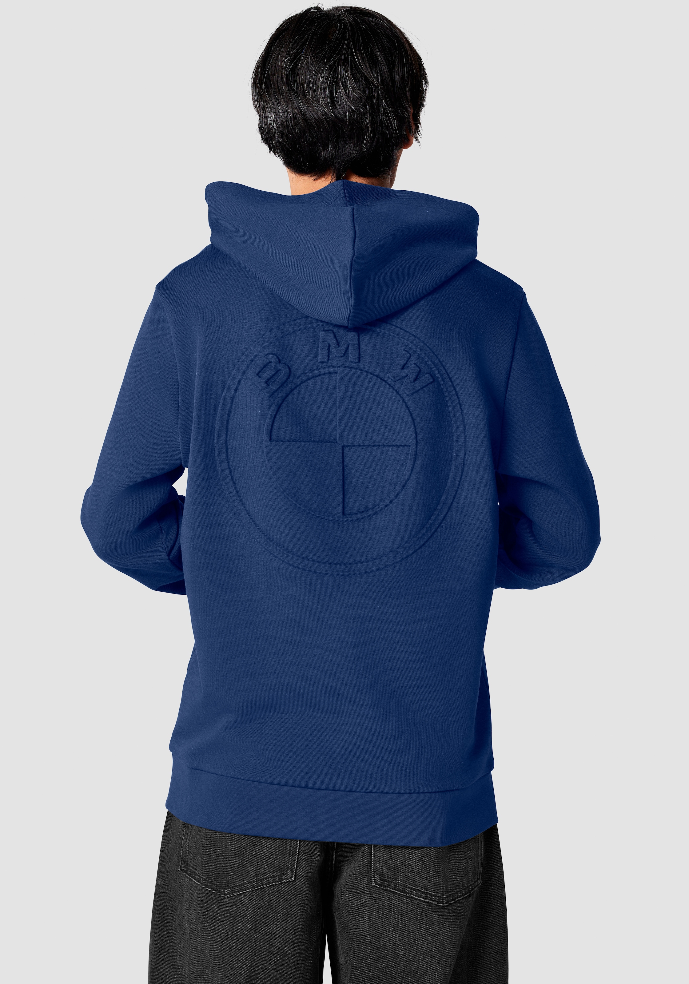 BMW Hoodie, mit farbgleichem Logo auf der Rückseite