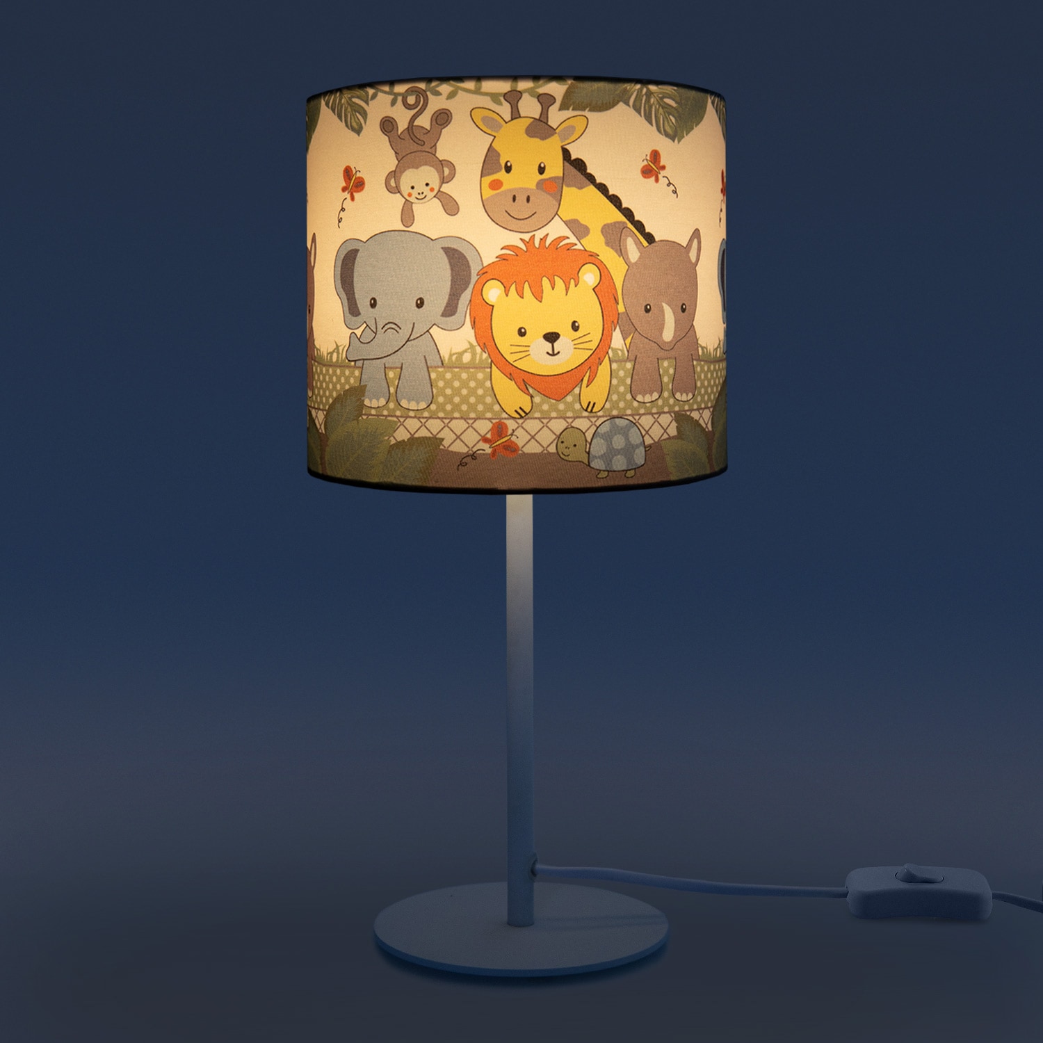 | Tischleuchte Lampe Kinderlampe 1 E14 »Diamond Tischleuchte Dschungel-Tiere, 634«, Paco LED flammig-flammig, Kinderzimmer Home BAUR