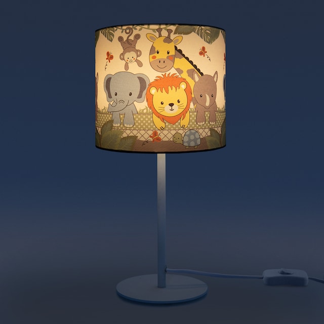 Paco Home Tischleuchte »Diamond 634«, 1 flammig-flammig, Kinderlampe LED  Kinderzimmer Lampe Dschungel-Tiere, Tischleuchte E14 | BAUR