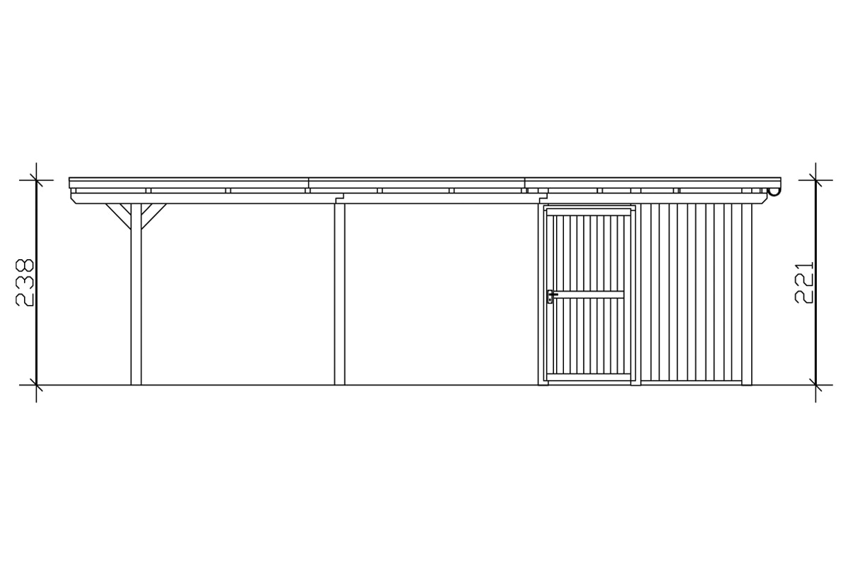 Skanholz Einzelcarport »Emsland«, Holz, 291 cm, natur, mit Abstellraum, versch. Farben