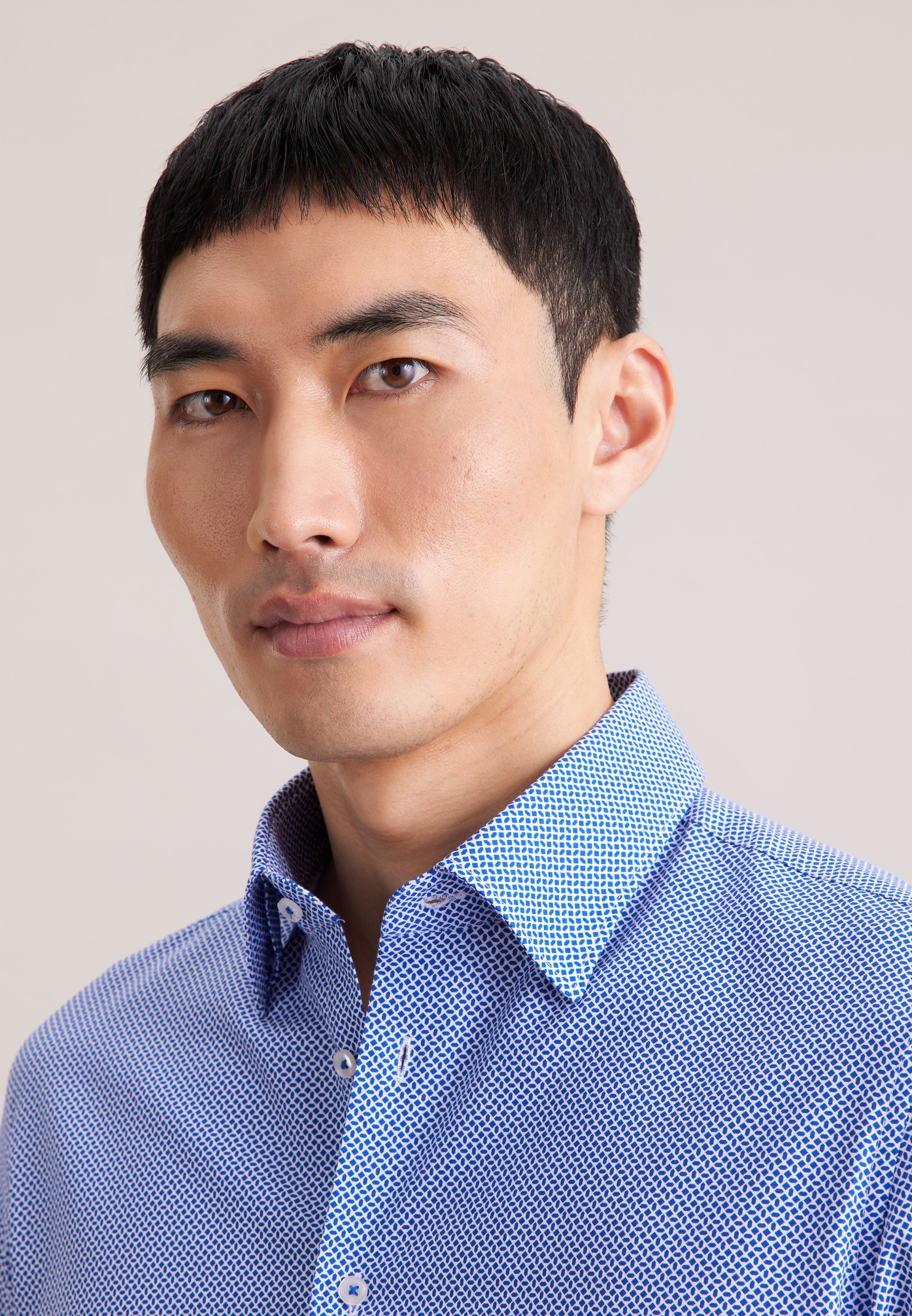 seidensticker Businesshemd »Schwarze Rose« Slim 1/1 Covered-Button-Down-Kragen Druck