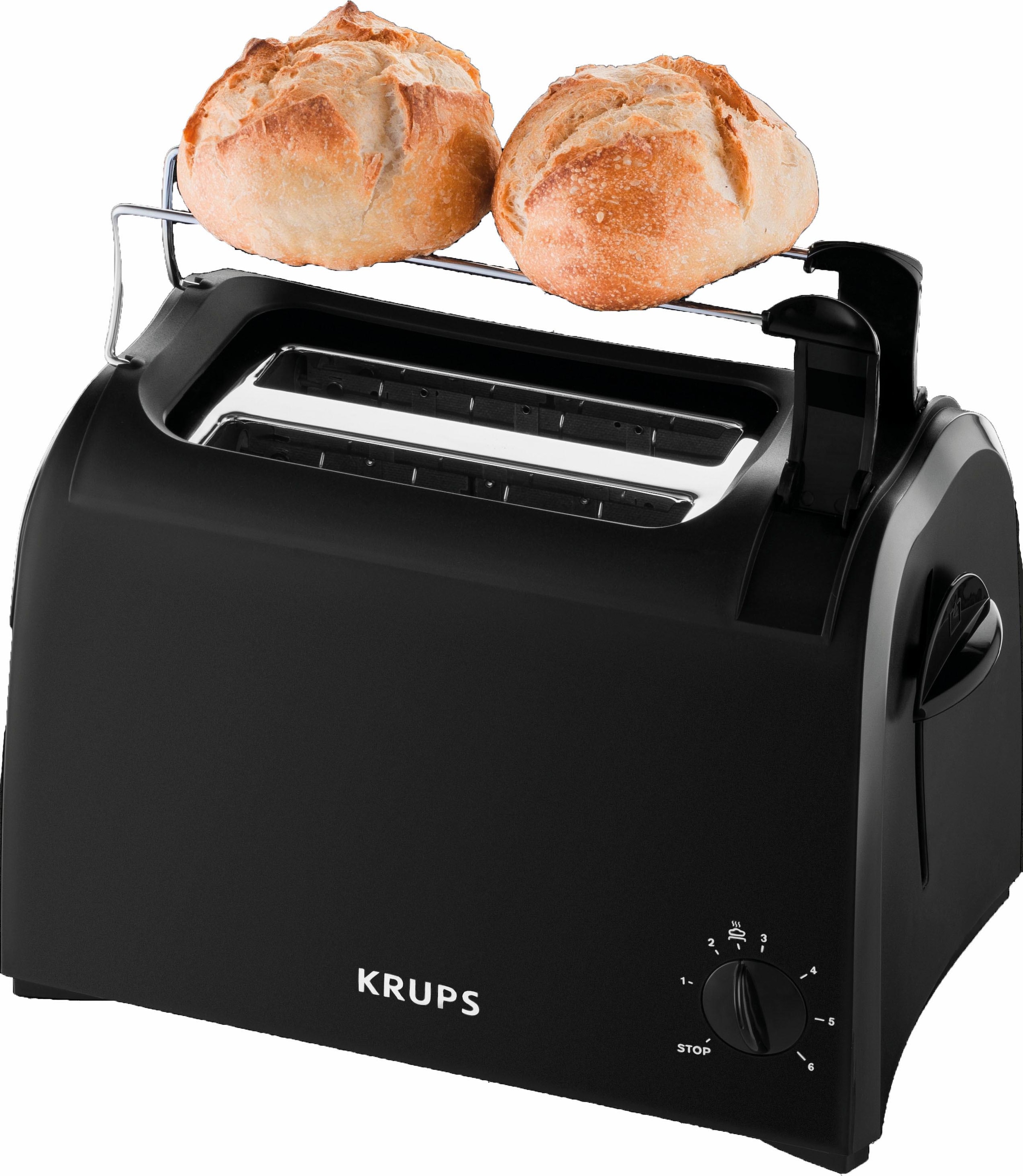 Krups Toaster "Pro Aroma KH1518", 2 kurze Schlitze, für 2 Scheiben, 700 W, Krümelschublade, 6 Bräunungsstufen, Hebe-Funk