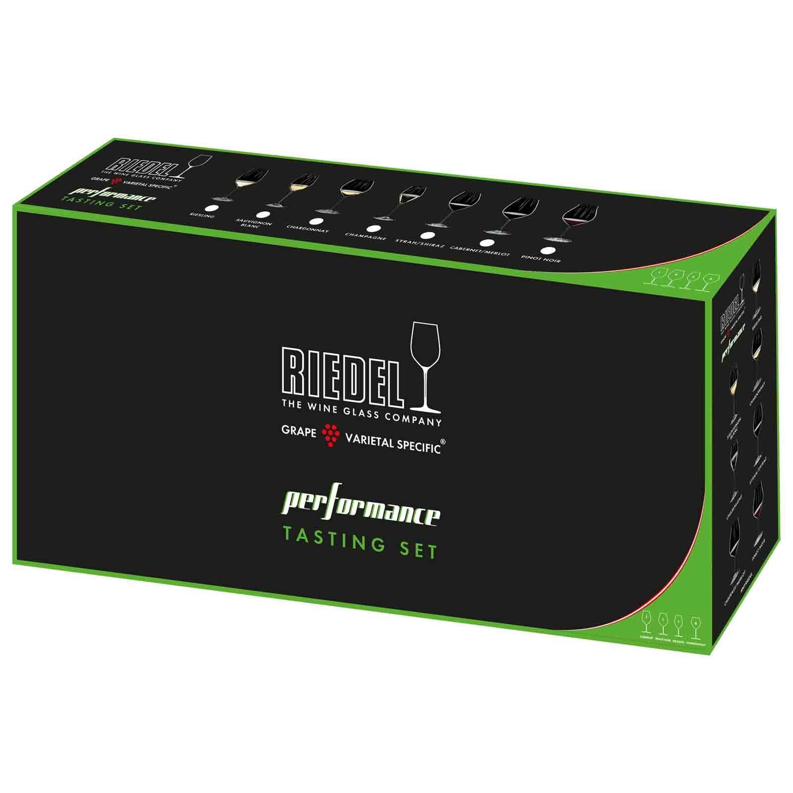 RIEDEL THE WINE GLASS COMPANY Weinglas »Verkostungsset + Poliertuch Performance 5er Set transparent« Spülmaschinengeeignet