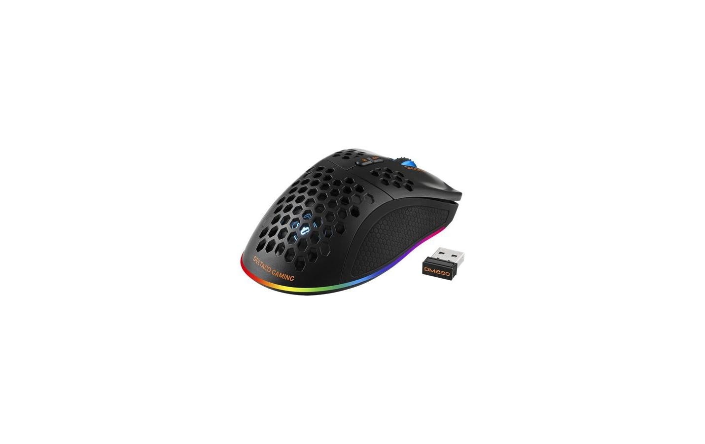 DELTACO Gaming-Maus »DM220 RGB Schwarz« kabelgebunden