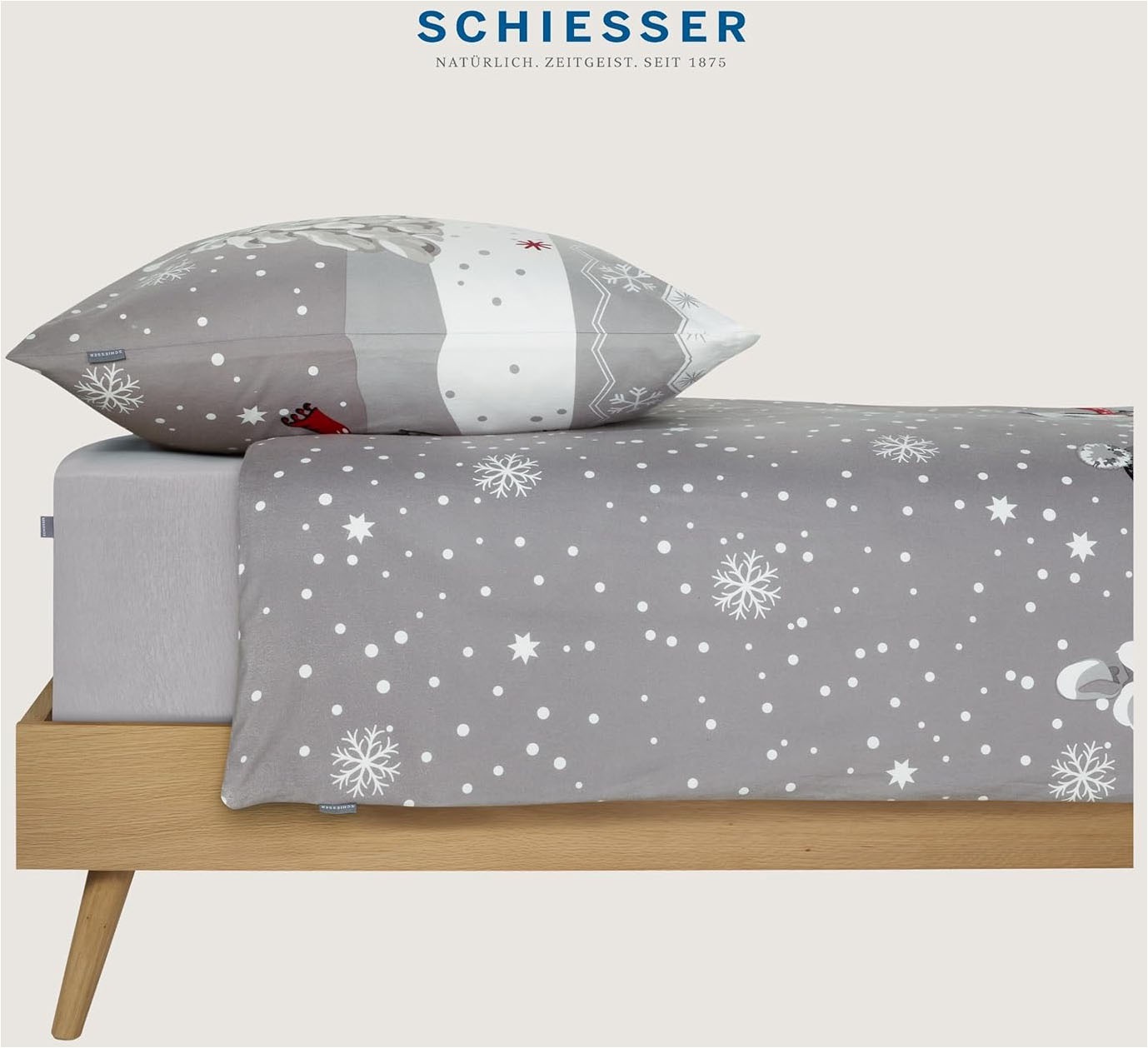 Schiesser Bettwäsche "Telso aus weicher Baumwolle mit süßen Pinguinen" 2 St günstig online kaufen