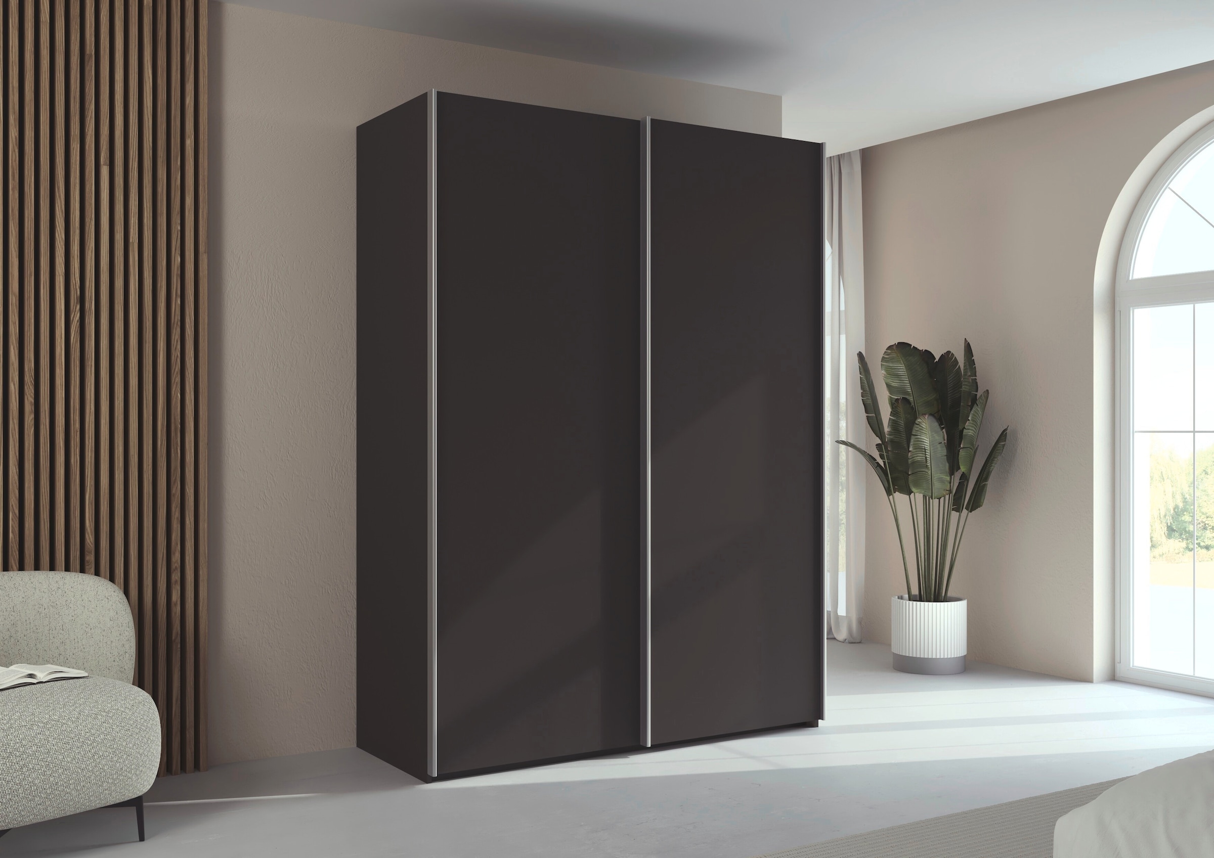 rauch Kleiderschrank »Schwebetürenschrank Schrank Garderobe Ankleide Schlafzimmer TARO« in 3 verschiedenen Ausstattungen BASIC/CLASSIC/PREMIUM (SOFT-CLOSE),  4 Breiten, optional Passepartout mit/ohne Beleuchtung MADE IN GERMANY