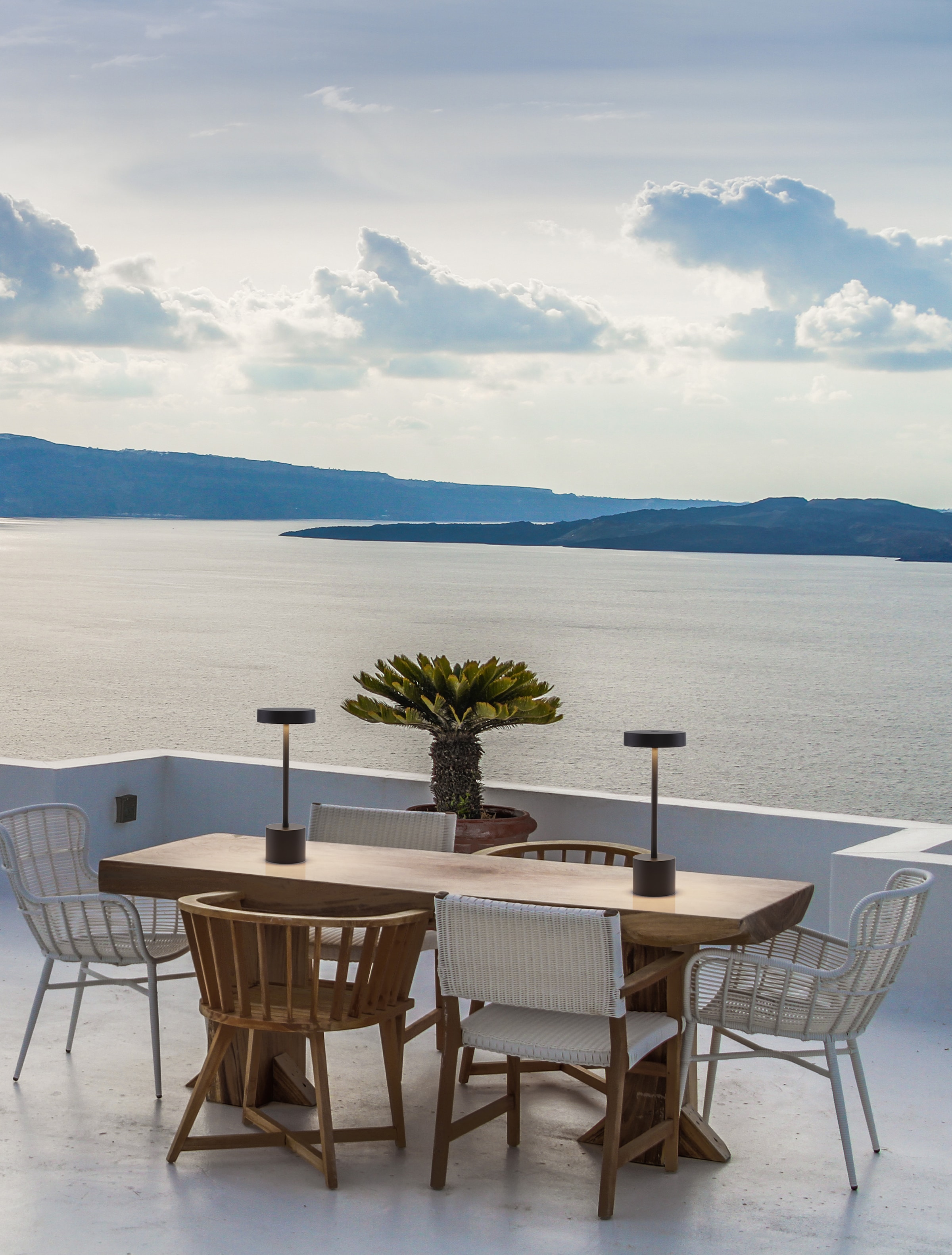 Nova Luce Außen-Tischleuchte »FUMO« LED-Modul 1 Stk. Warmweiß Dimmbar