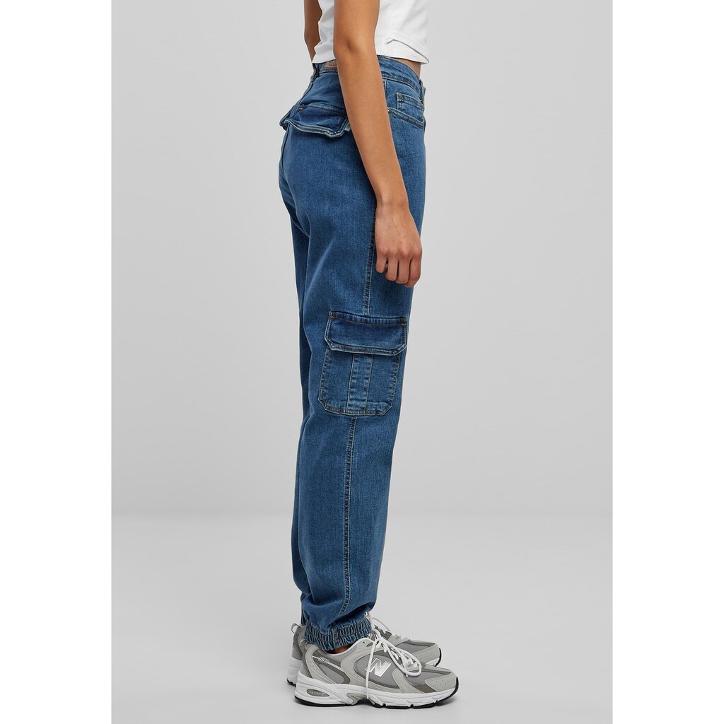 URBAN CLASSICS Stoffhose »Urban Classics Damen Ladies Organic Stretch Denim Cargo Pants«, (1 tlg.)