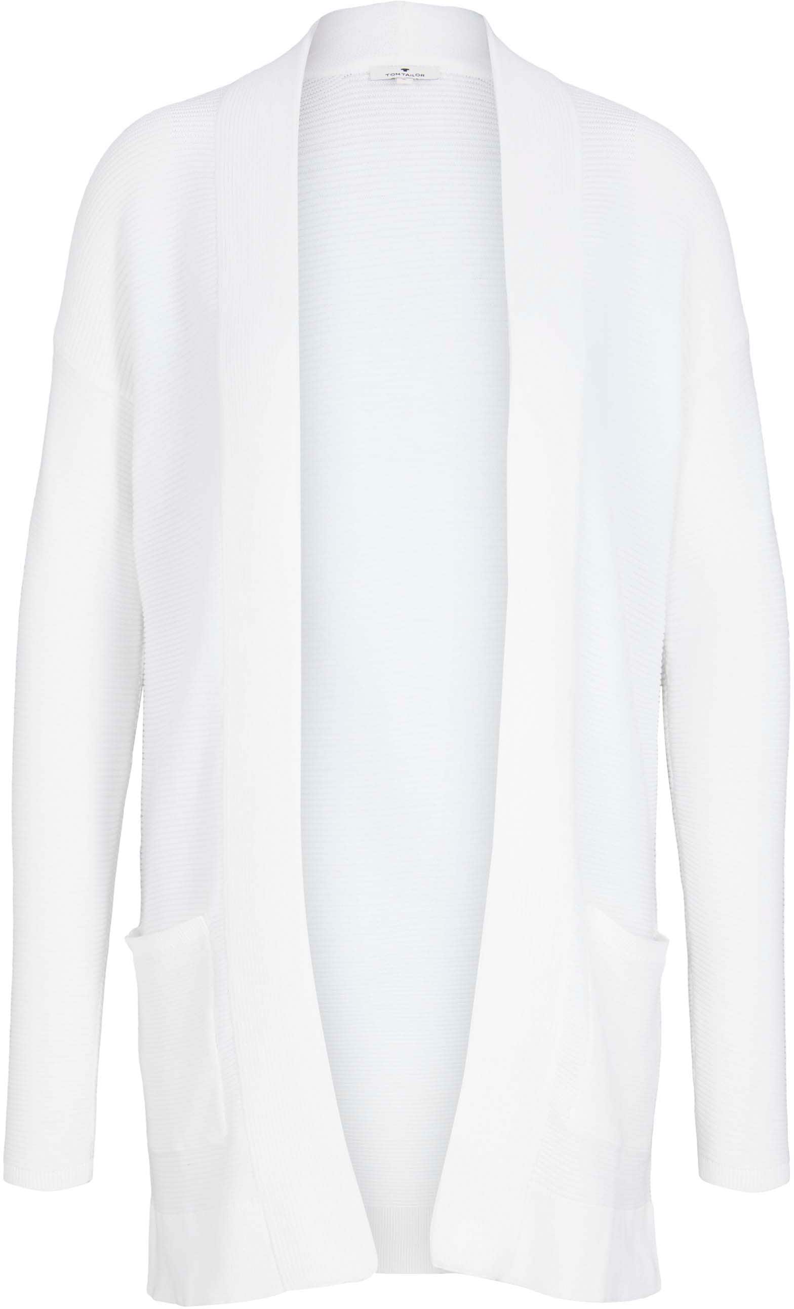 TOM TAILOR Longstrickjacke aus Rippstrick mit aufgesetzten Taschen günstig online kaufen