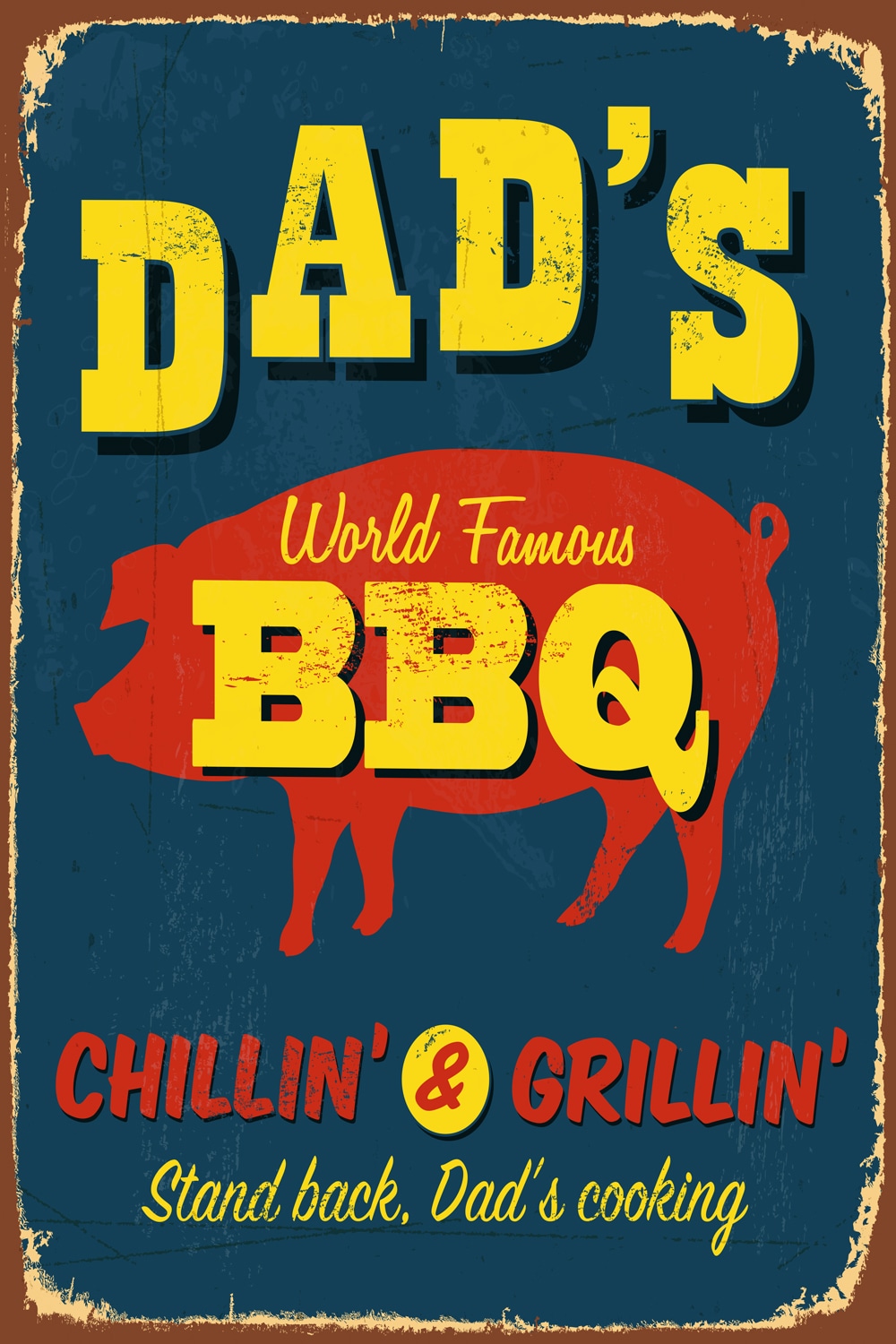 queence Metallbild "DADS BBQ" Getränke  Schriftzug  Schriftzüge  Sprüche  S günstig online kaufen
