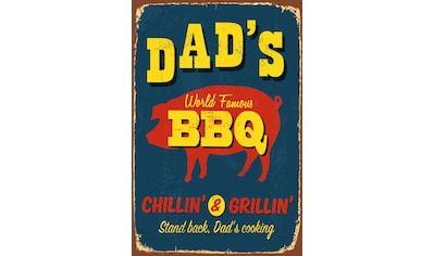 Metallbild »DAD'S BBQ«, Schwein