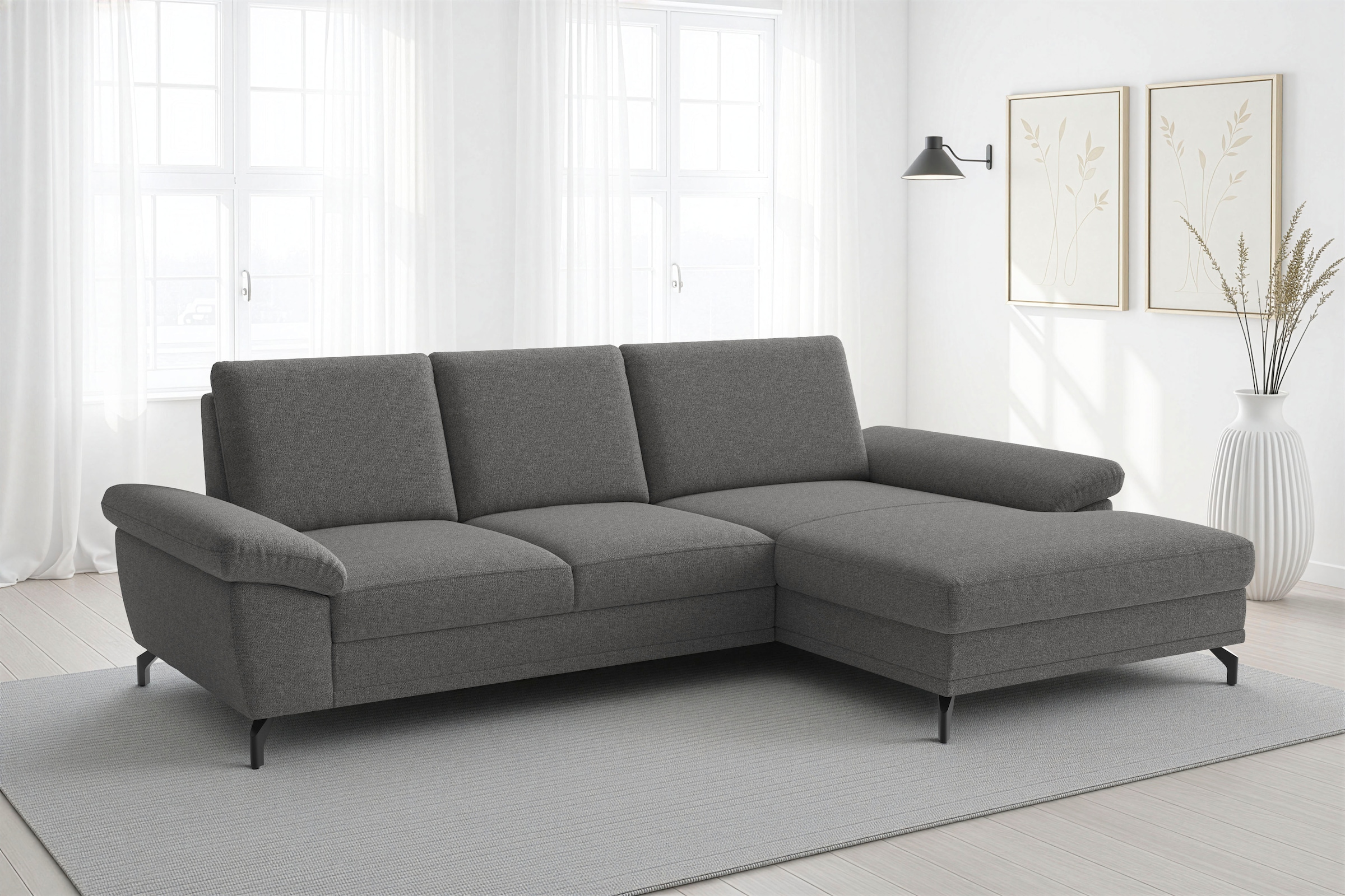 sit&more Ecksofa "Chelsea L-Form, B: 264 cm, Armteil- & Sitztiefenverstellung" optional Schlaffunktion und Bettkasten