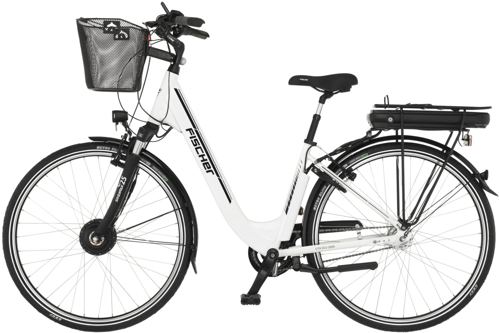 FISCHER Fahrrad E-Bike »CITA ECU 2200 522«, 7 Gang, Shimano, Nexus, Frontmotor 250 W, (mit Fahrradschloss), Pedelec