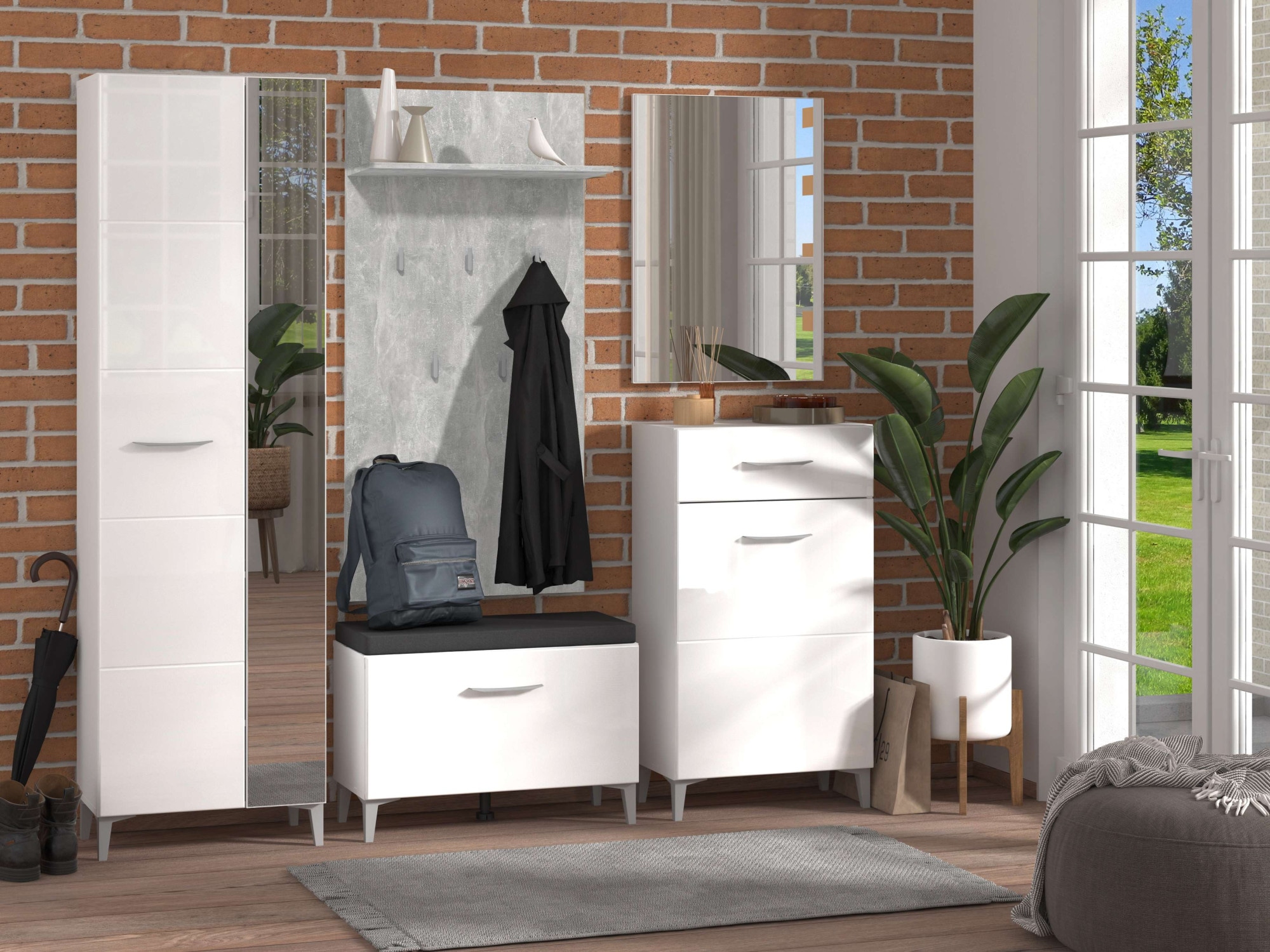 INOSIGN Schuhschrank »Belfort, Schuhkommode, Schuhregal, Höhe 105 cm«, in Opaque Weiß mit MDF-beschichtet Fronten, modernes Design