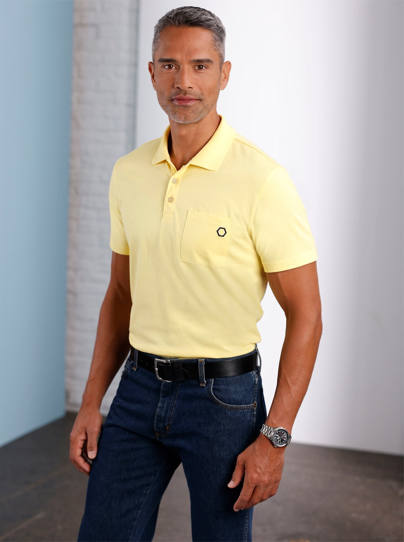 Poloshirt CLASSIC "Kurzarm-Poloshirt", Herren, Gr. 52/54, gelb (zitrone), 100% Baumwolle, unifarben, Shirts
