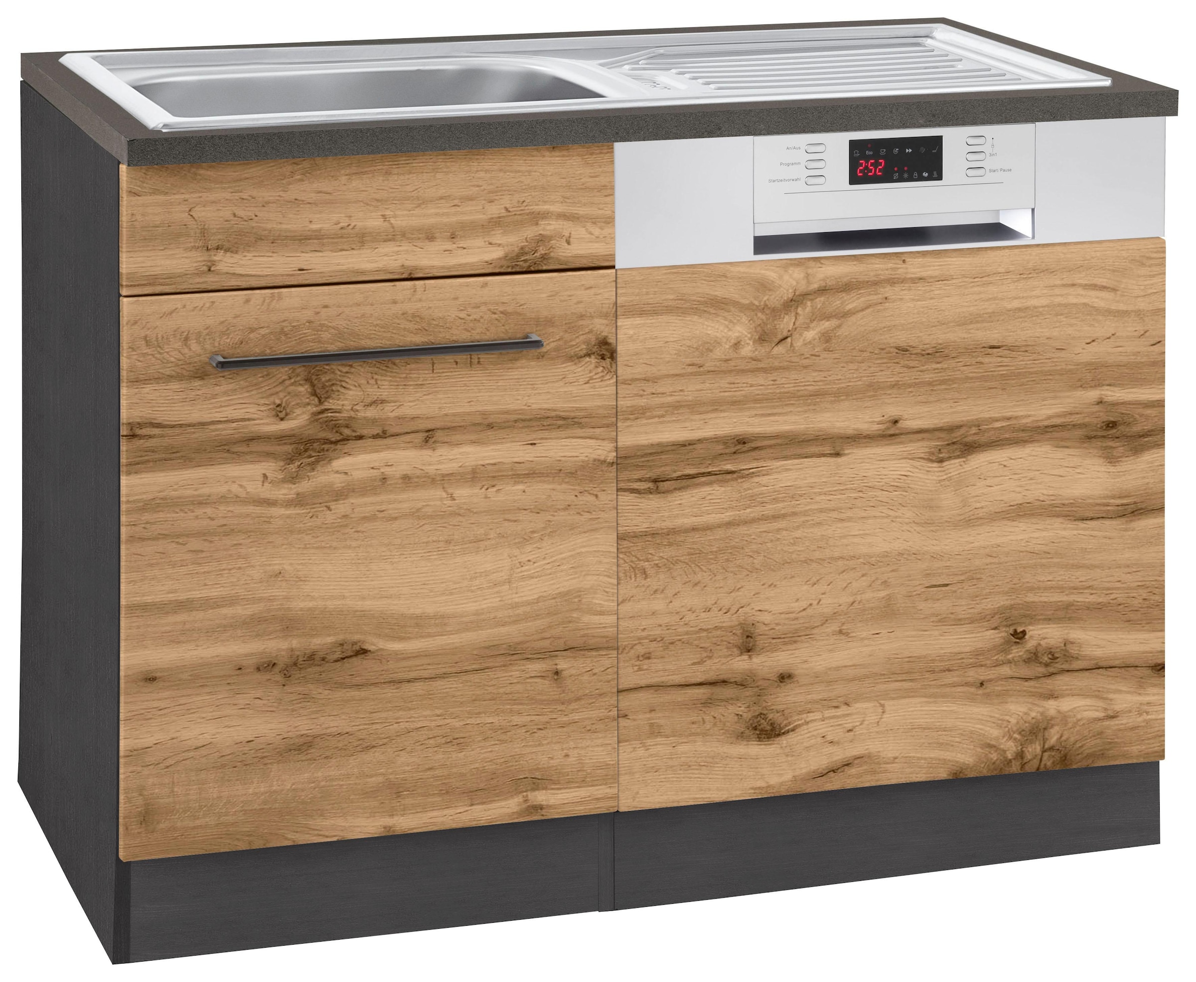 KOCHSTATION Spülenschrank "KS-Tulsa", 110 cm breit, inkl. Tür/Sockel für Einbaugeschirrspüler, Metallgriff