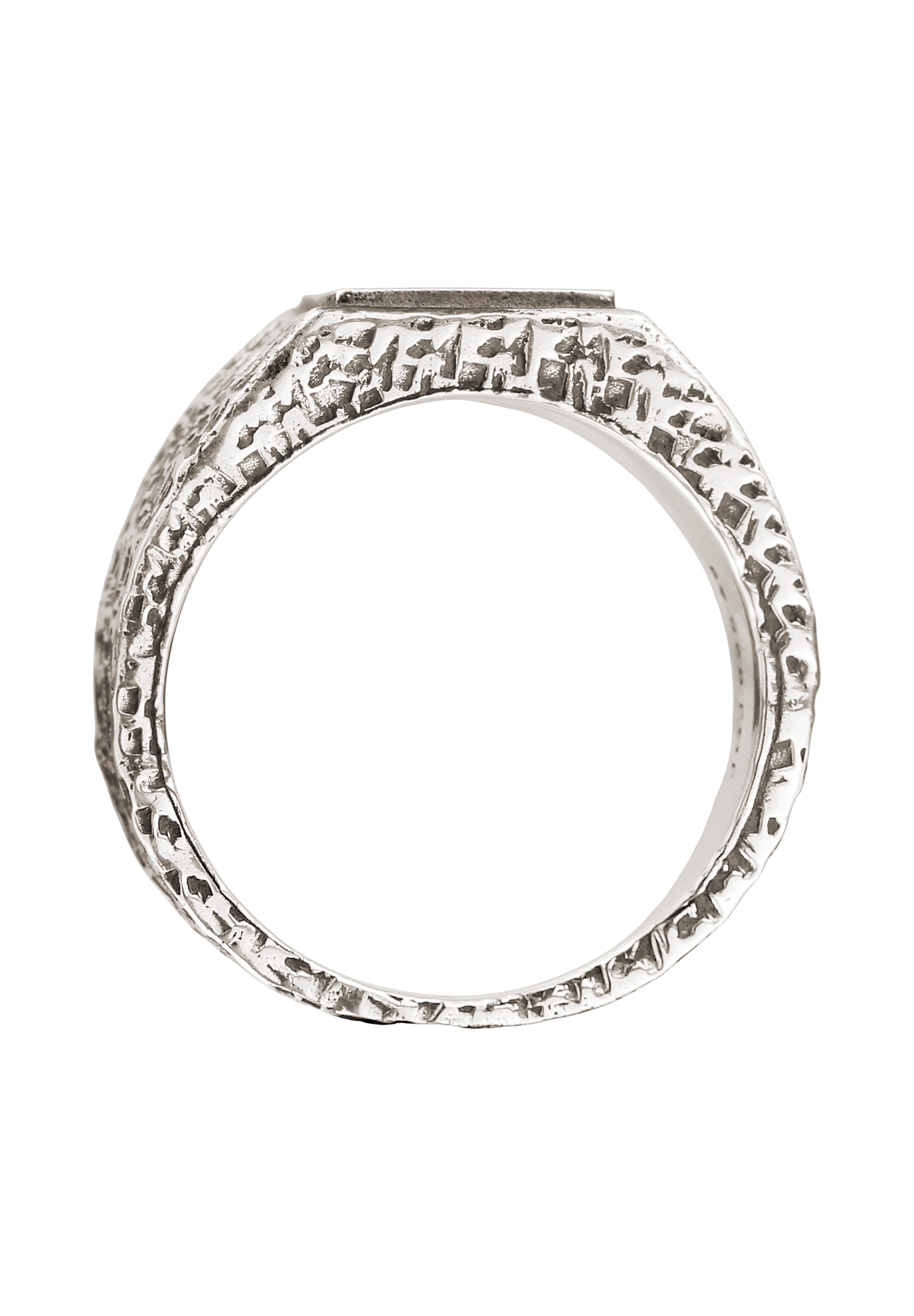 Kuzzoi Siegelring »Ring Siegelring Quadrat Strukturiert Emaille Schwarz 925 Sterling Silber«