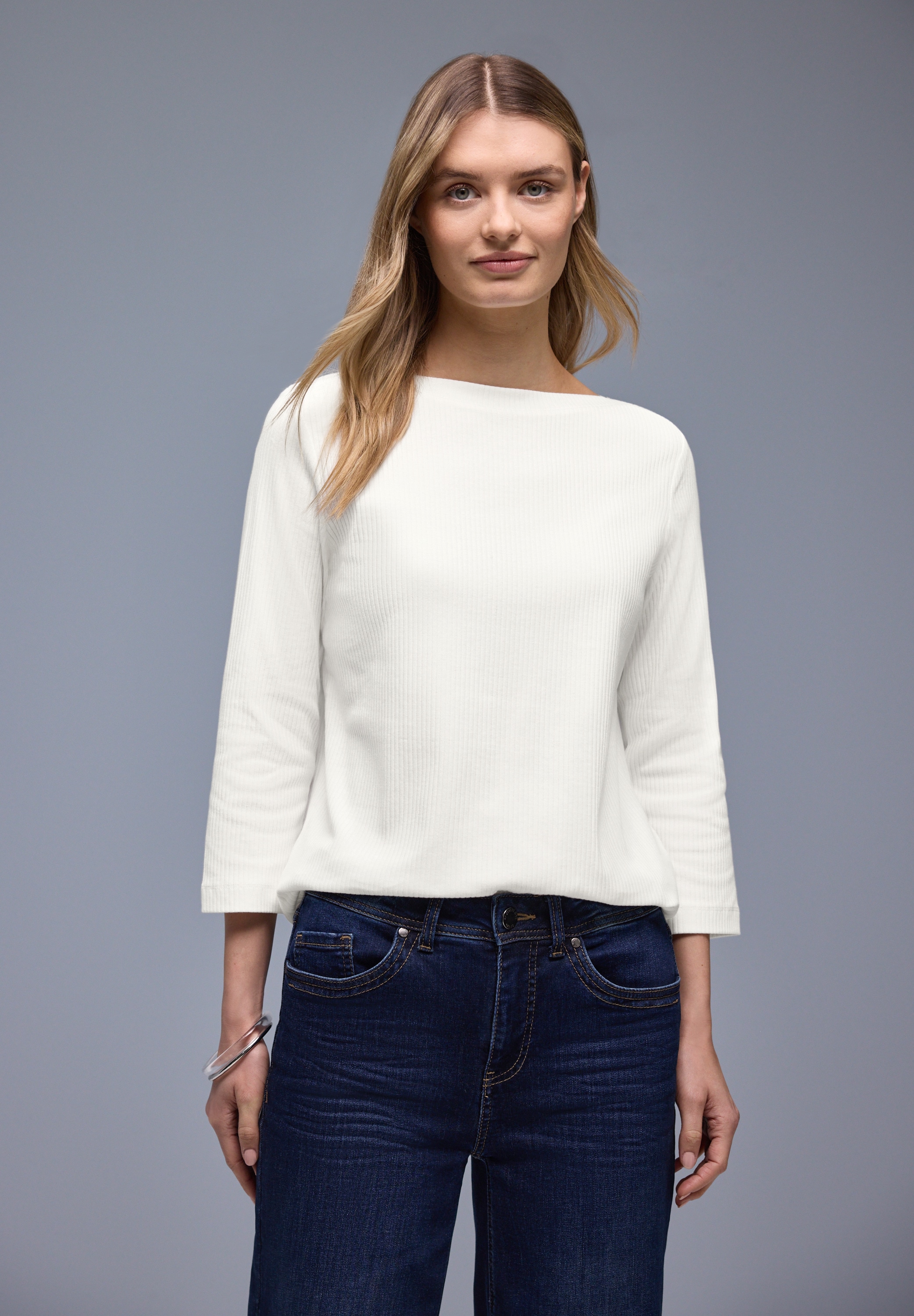 STREET ONE 3/4-Arm-Shirt in Rippstruktur günstig online kaufen