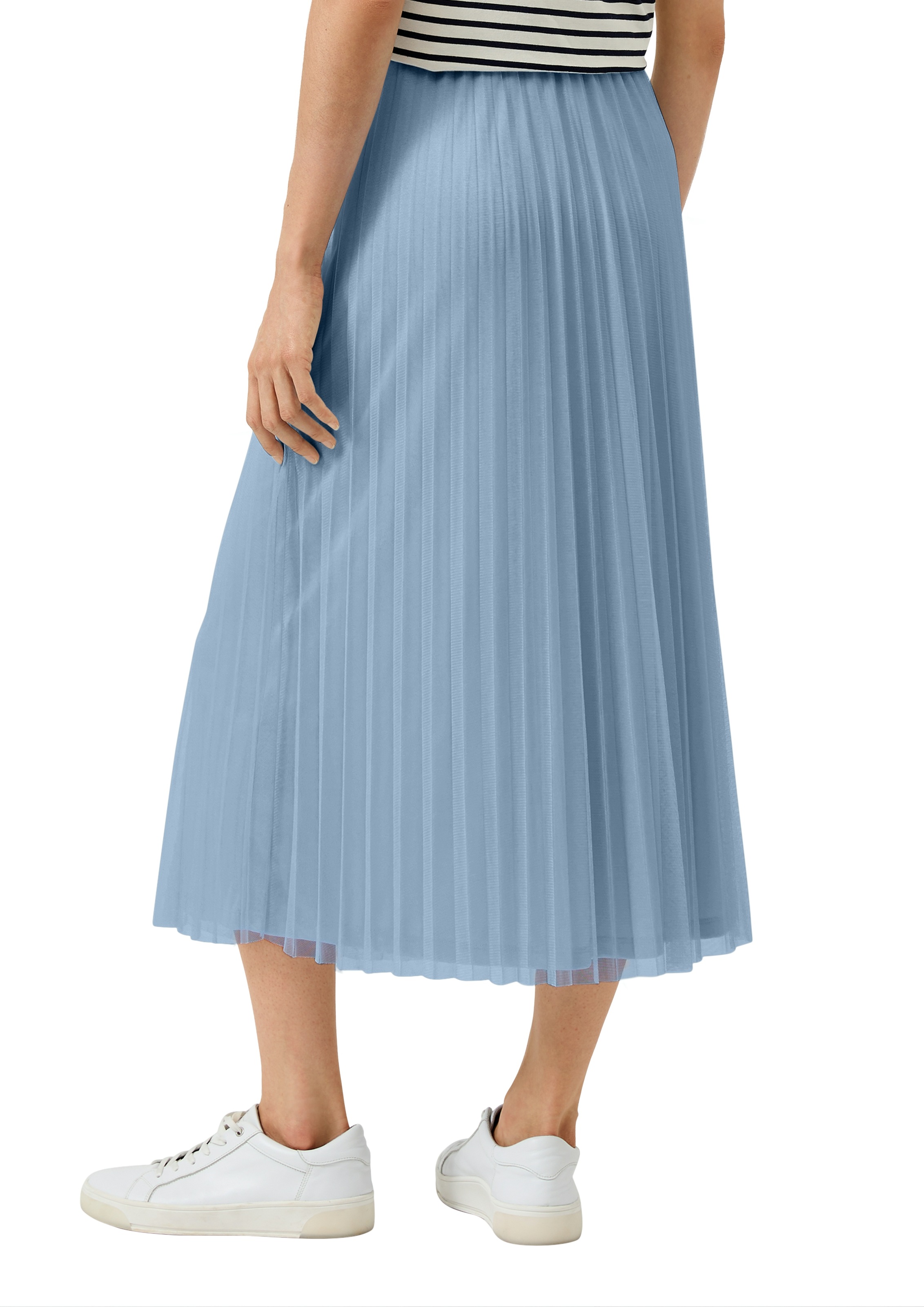 s.Oliver BLACK LABEL Midirock mit Falten und Gummibund günstig online kaufen